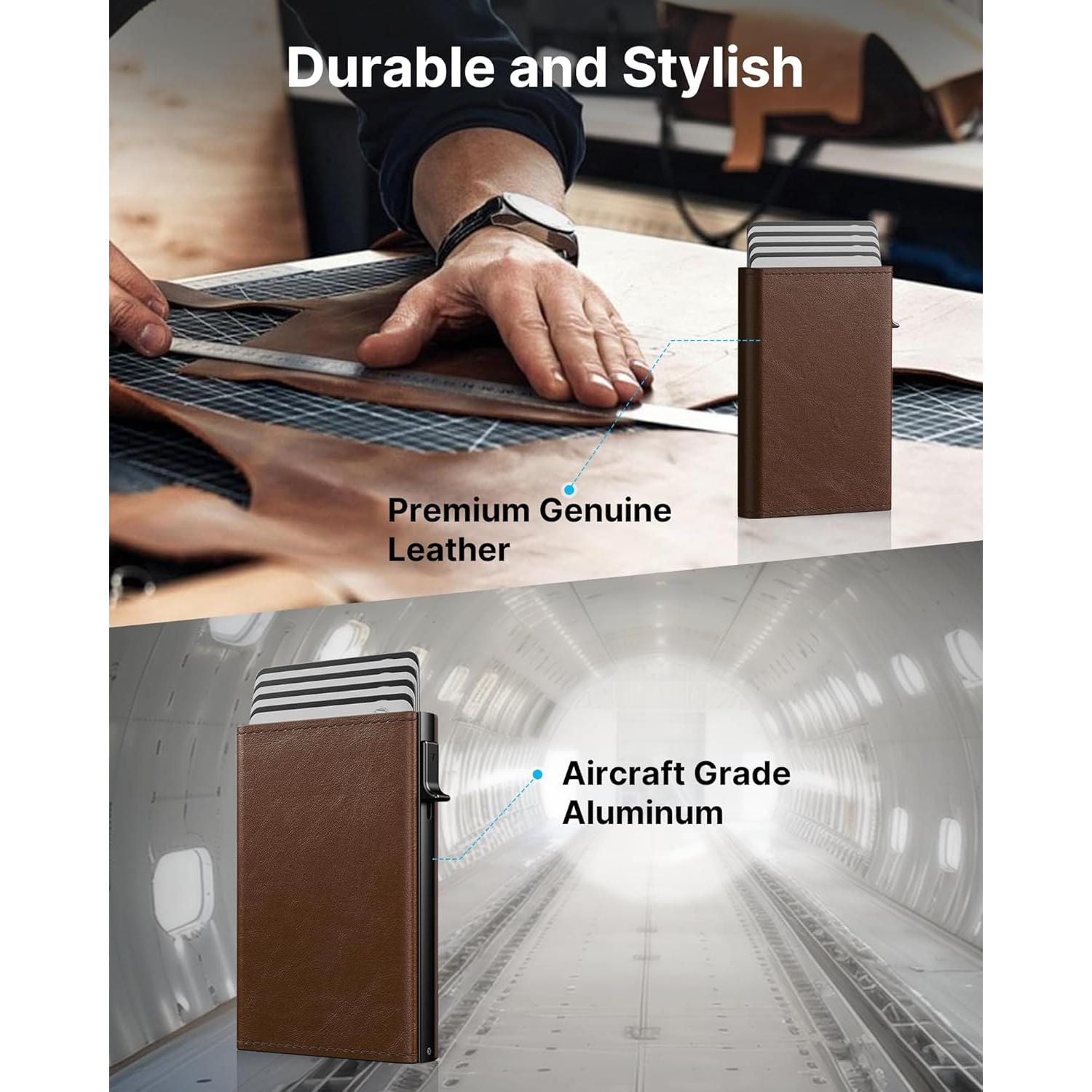 Cartera de Hombre Typecase Minimalista Cuero Genuino RFID