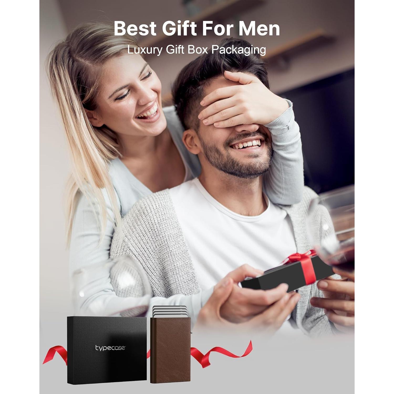 Cartera de Hombre Typecase Minimalista Cuero Genuino RFID