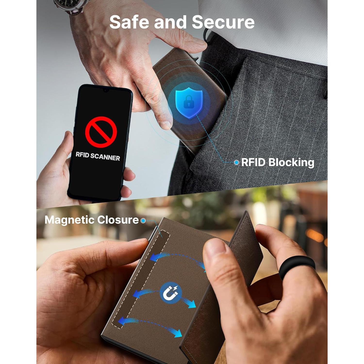 Cartera de Hombre Typecase Minimalista Cuero Genuino RFID