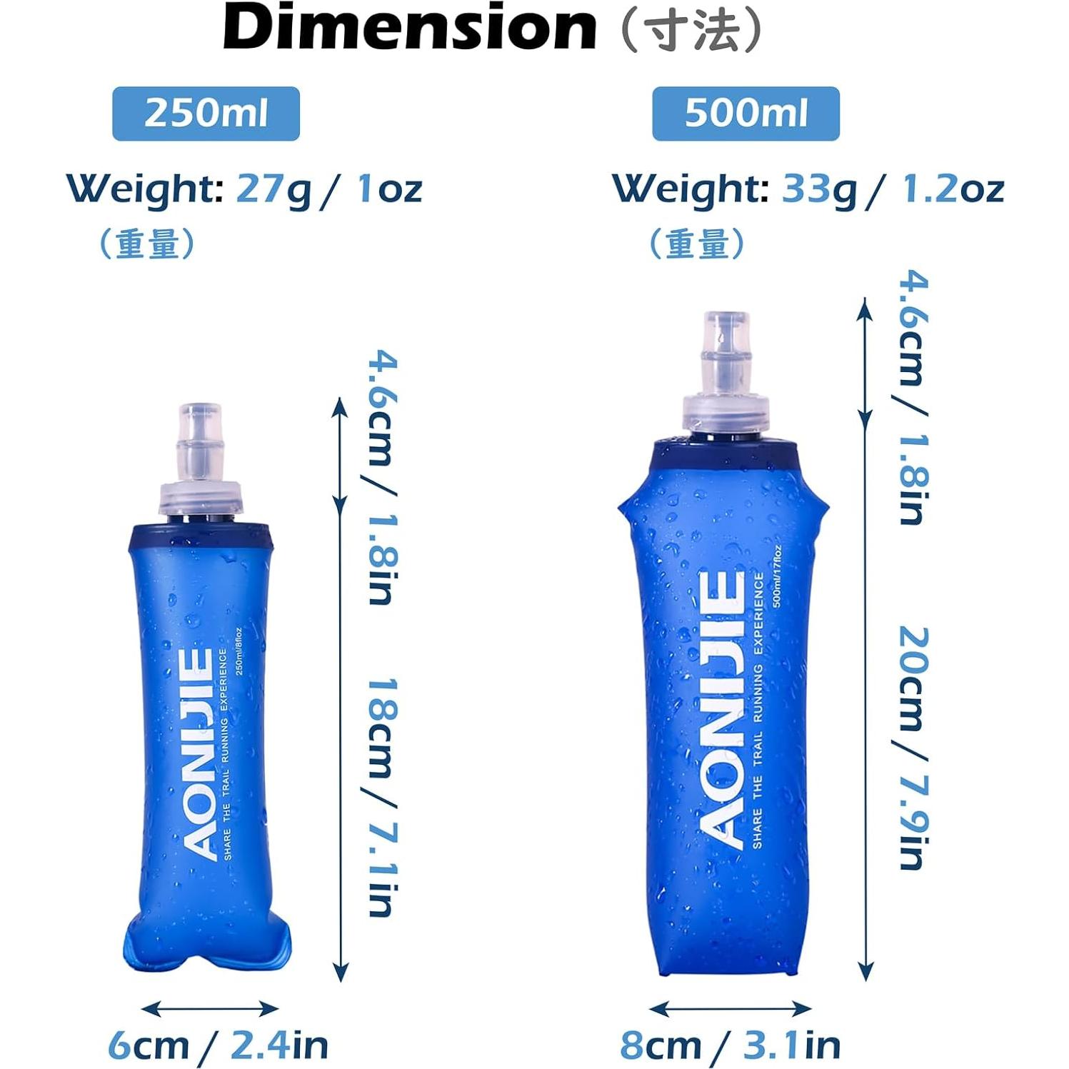 Botella de Agua Plegable TRIWONDER 250ml Sin BPA para Correr