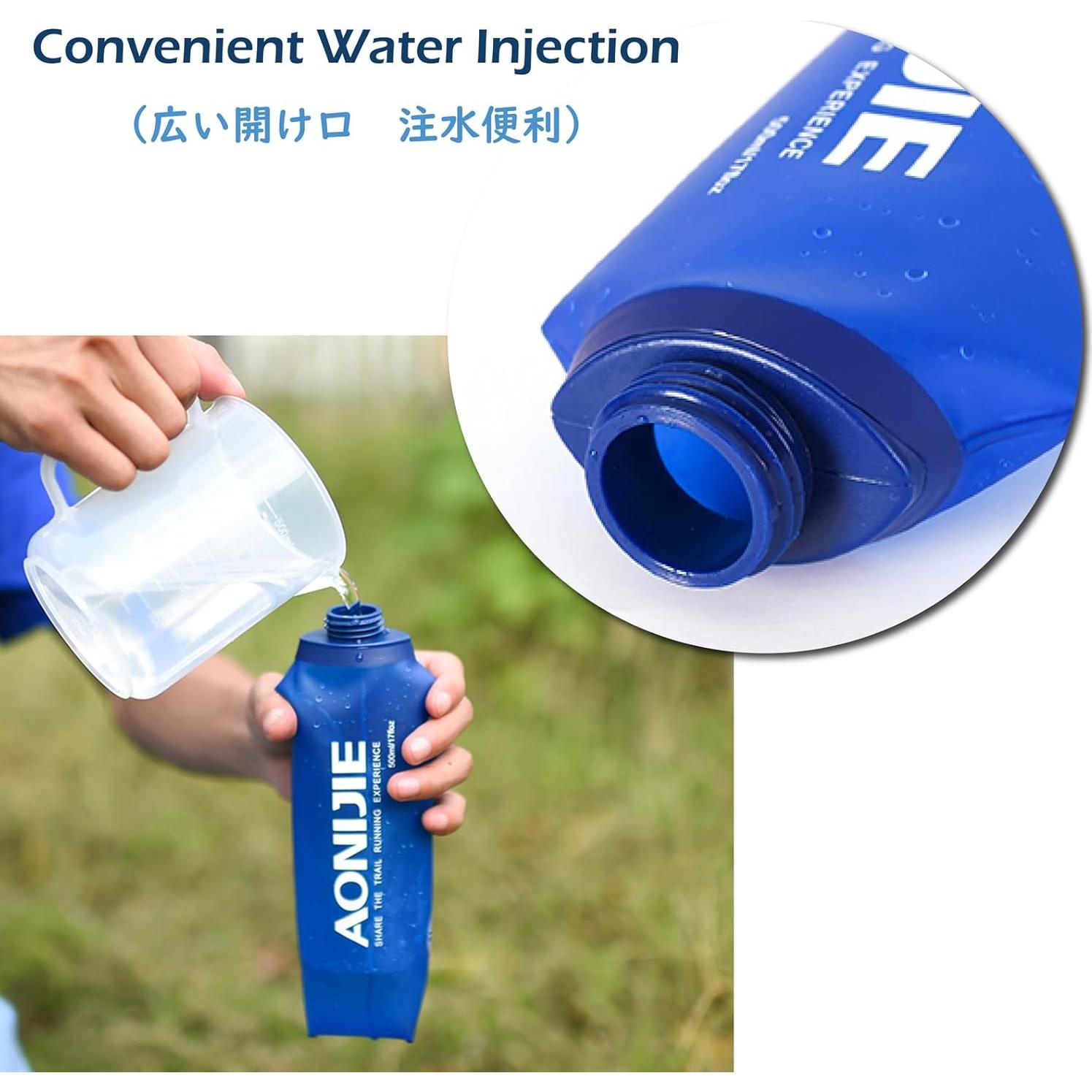 Botella de Agua Plegable TRIWONDER 250ml Sin BPA para Correr