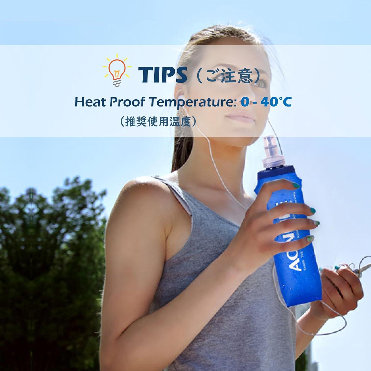 Botella de Agua Plegable TRIWONDER 250ml Sin BPA para Correr