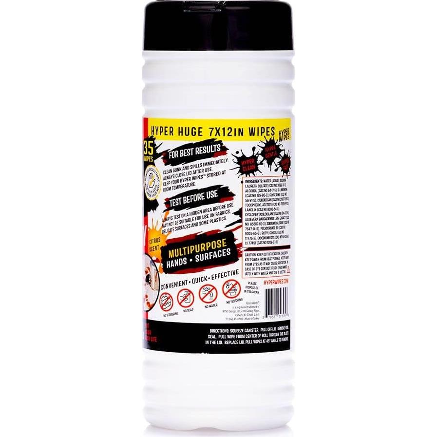 Toallitas de Limpieza Hiper KYNC, Paquete de 12 Toallitas 20x30cm