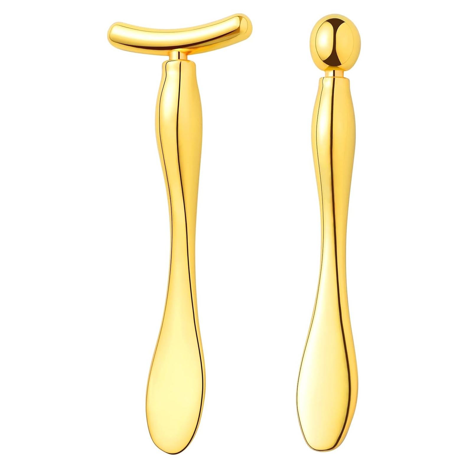 Aplicador de Crema para Ojos Pimoys - Rodillo Facial Oro 9.6 cm