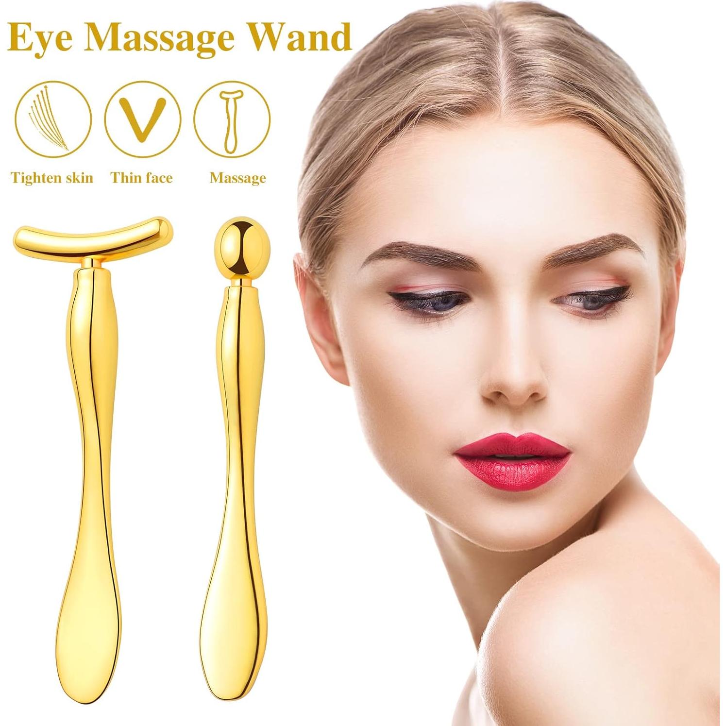 Aplicador de Crema para Ojos Pimoys - Rodillo Facial Oro 9.6 cm