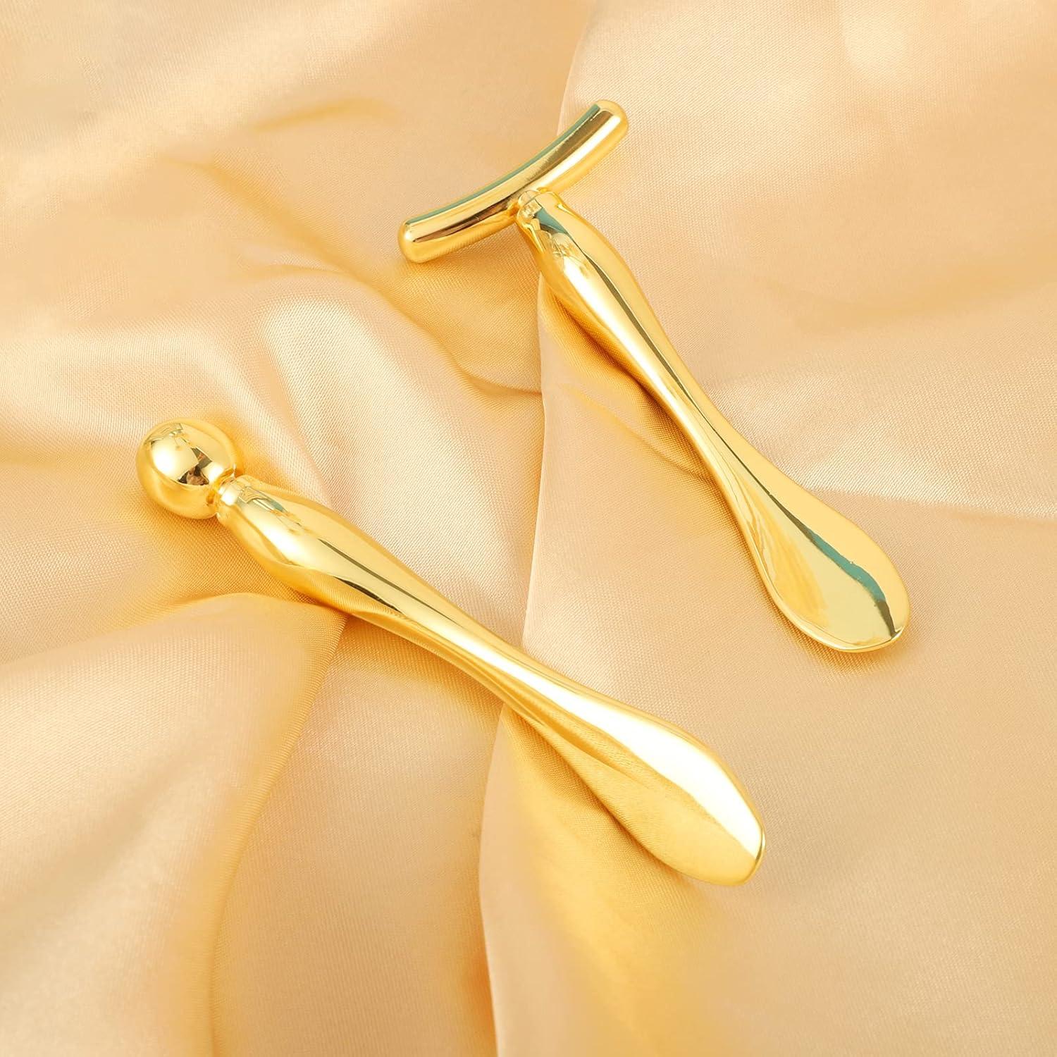 Aplicador de Crema para Ojos Pimoys - Rodillo Facial Oro 9.6 cm