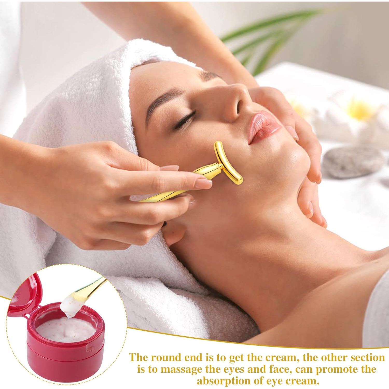 Aplicador de Crema para Ojos Pimoys - Rodillo Facial Oro 9.6 cm