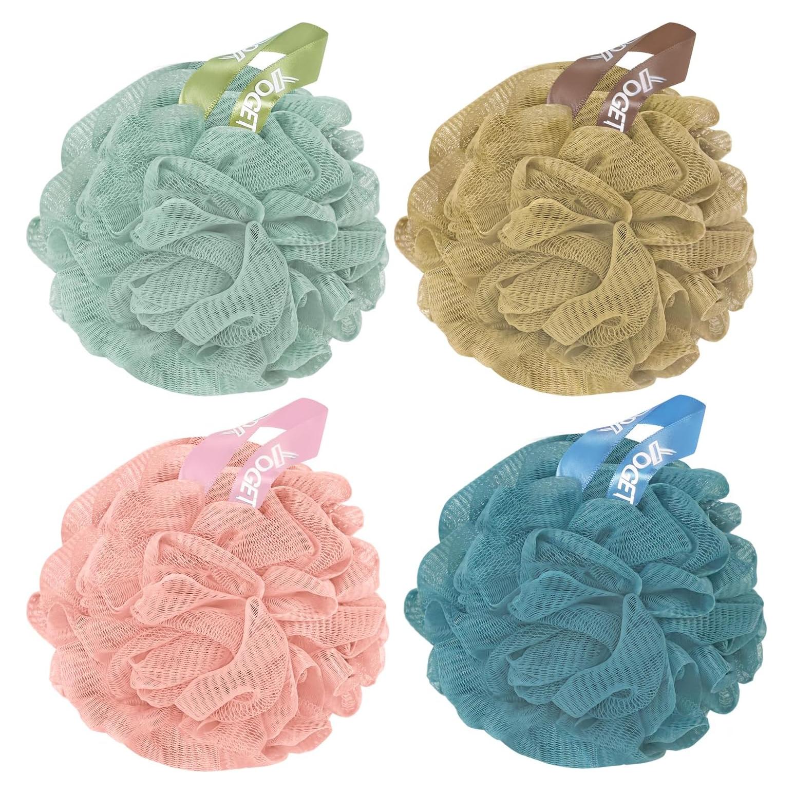 Esponja de Ducha Lufa Yoget 4 Pack 60g Exfoliante Colorido