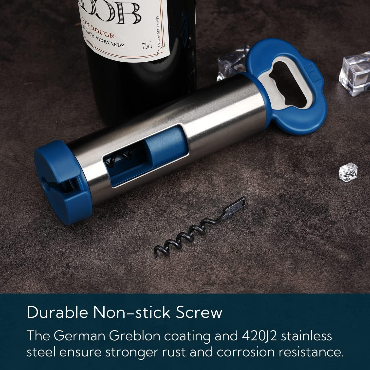 KITCHENDAO Abrebotellas 3 en 1 con Sacacorchos y Cortador