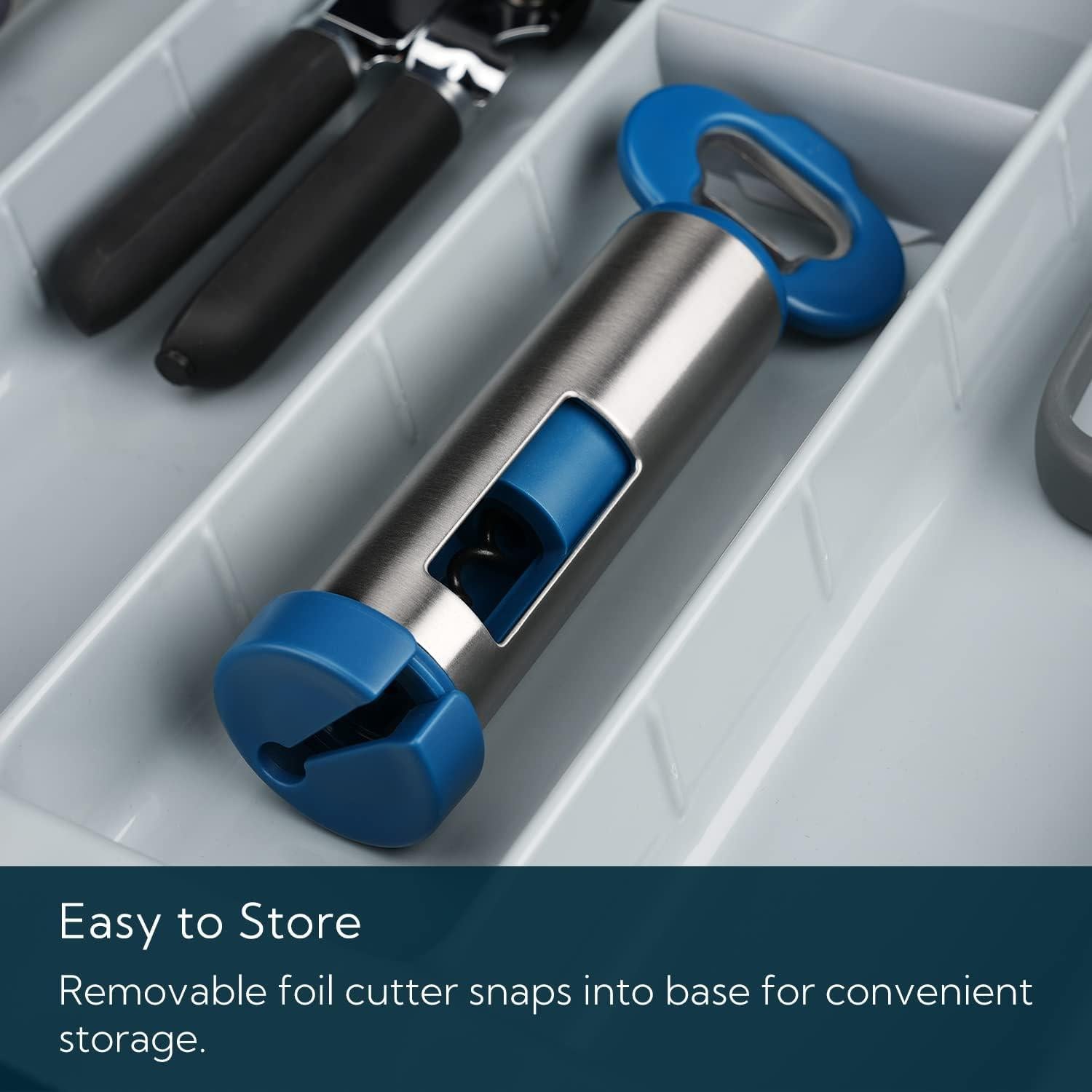 KITCHENDAO Abrebotellas 3 en 1 con Sacacorchos y Cortador