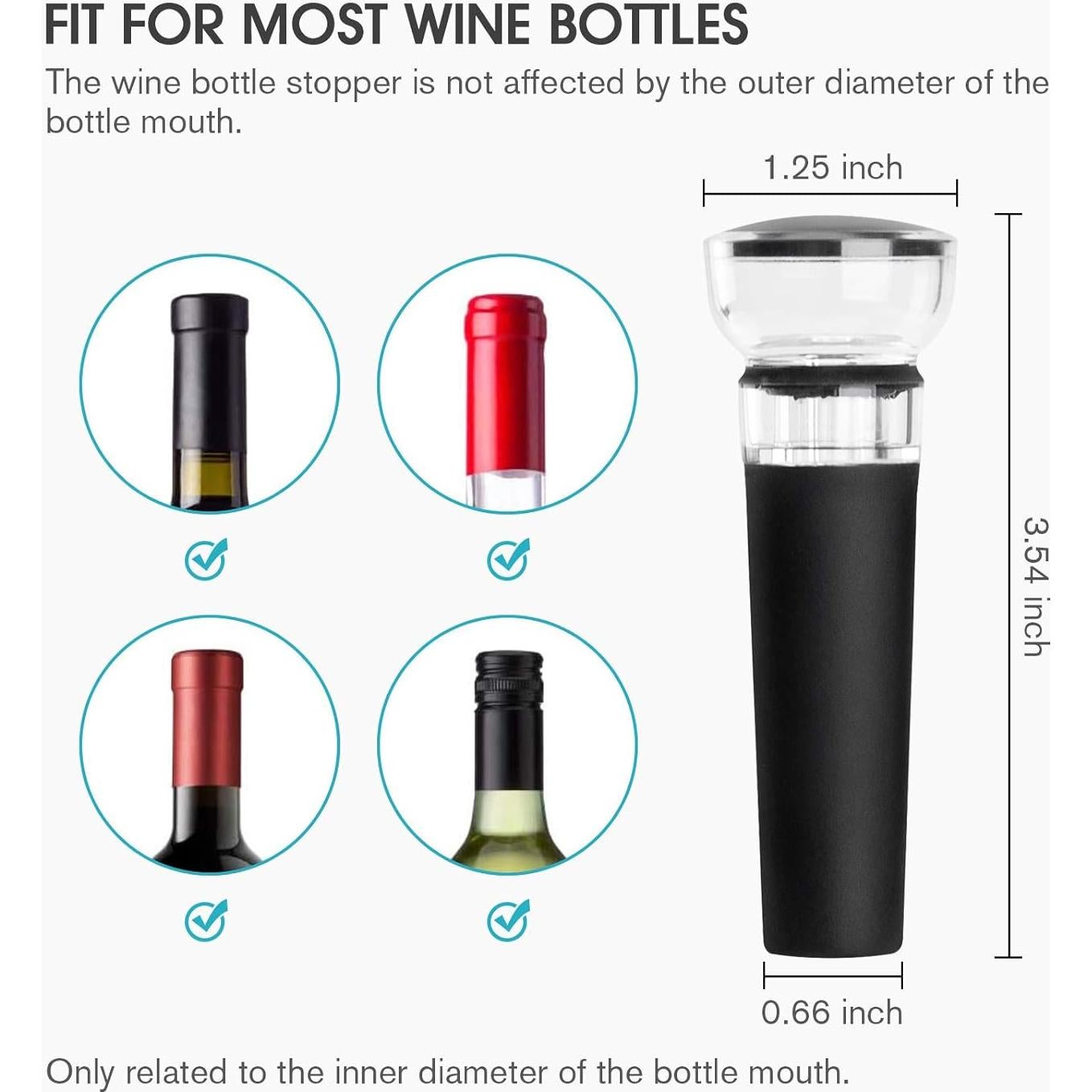 Juego de 2 Tapones de Vino Mafiti con Bomba de Vacío