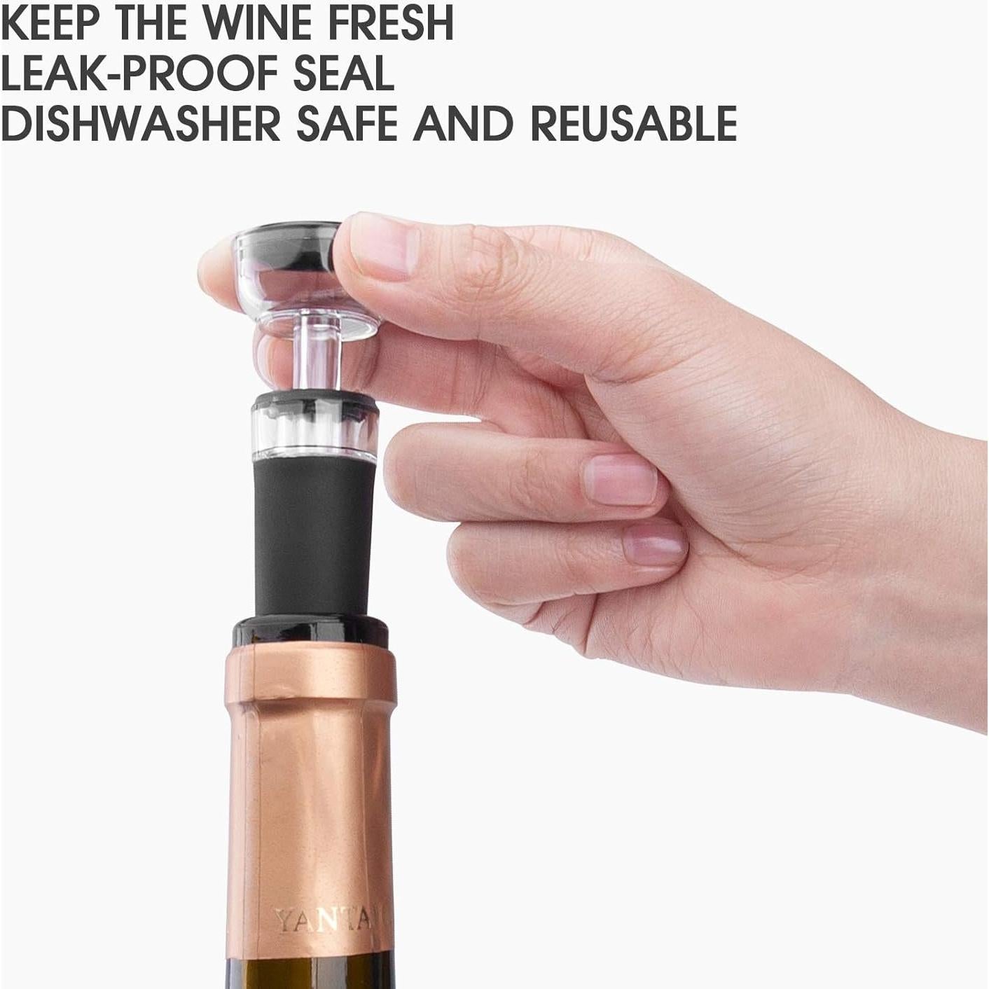 Juego de 2 Tapones de Vino Mafiti con Bomba de Vacío