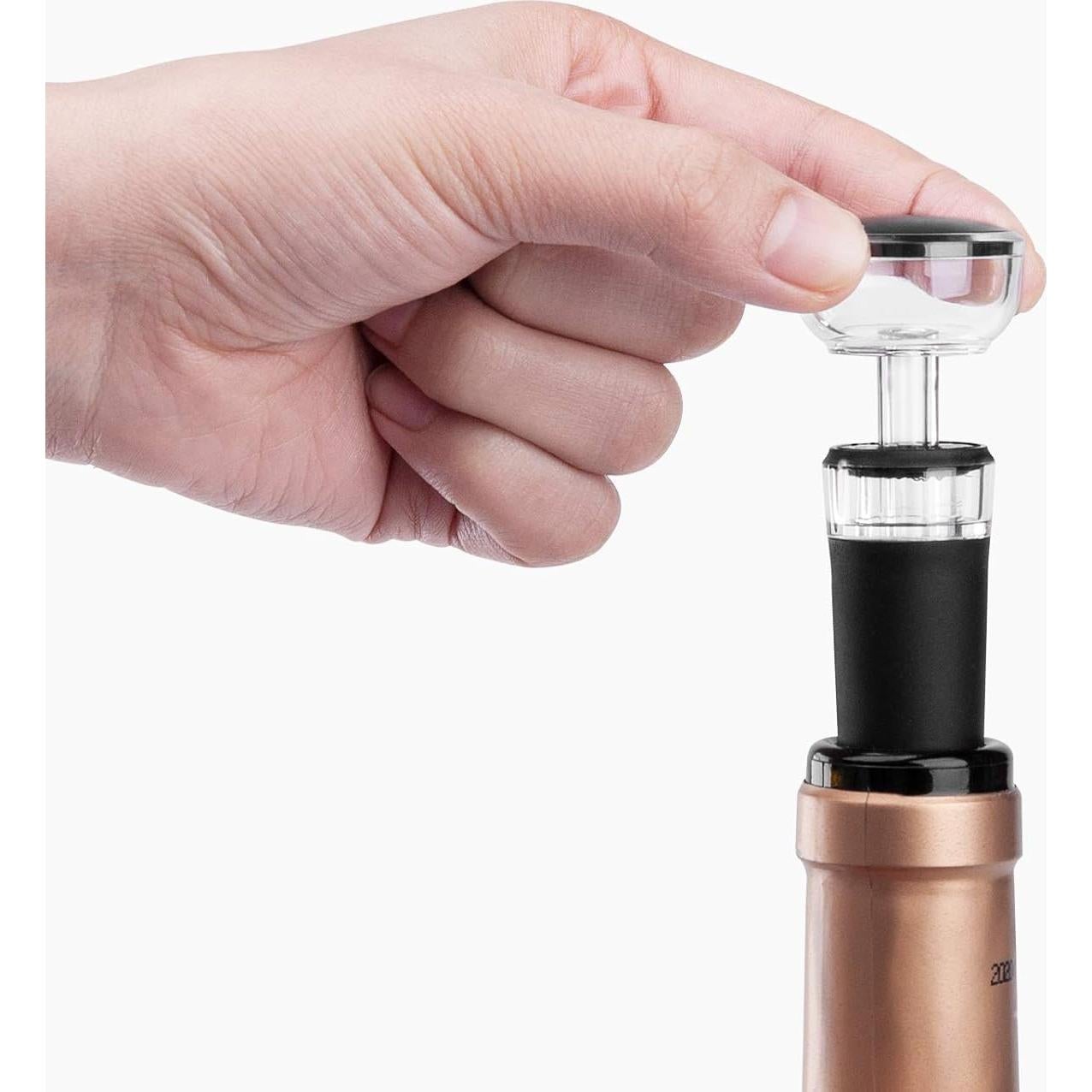 Juego de 2 Tapones de Vino Mafiti con Bomba de Vacío