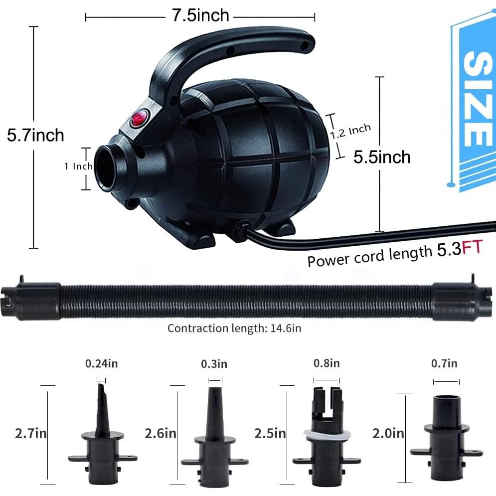 Bomba de Aire Eléctrica CZGBRO 500W para Colchones y Juguetes