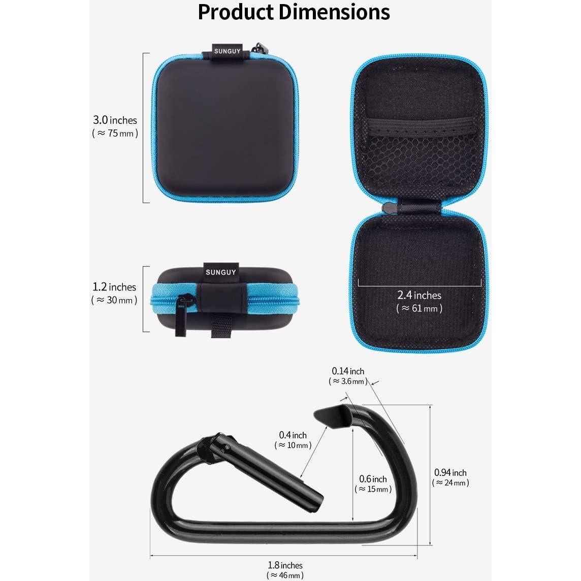 Funda para Auriculares SUNGUY 5-Pack EVA Portátil con Mosquetones