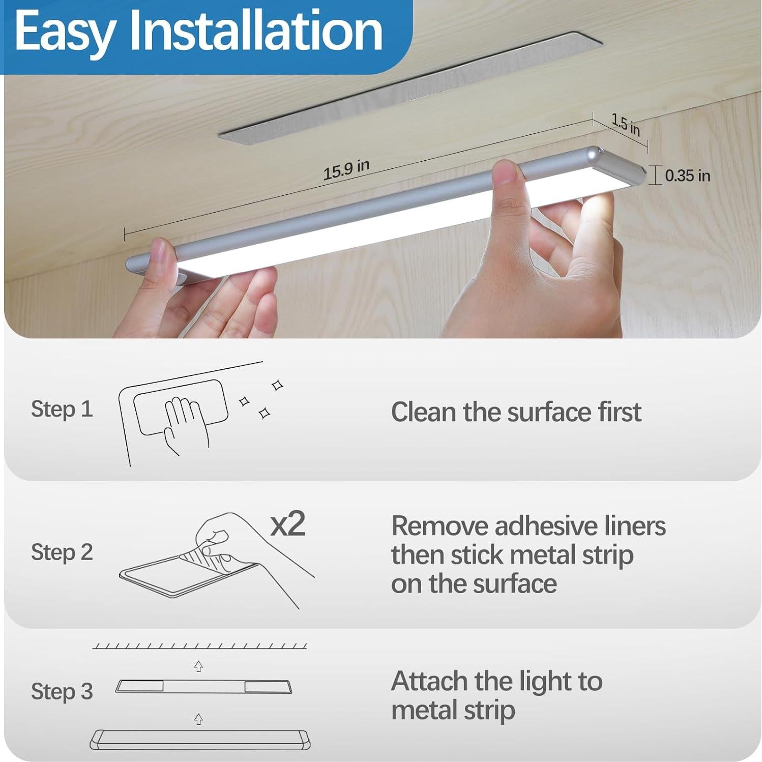 Iluminación LED con Sensor de Movimiento YLXS 40.4 cm 3 Piezas