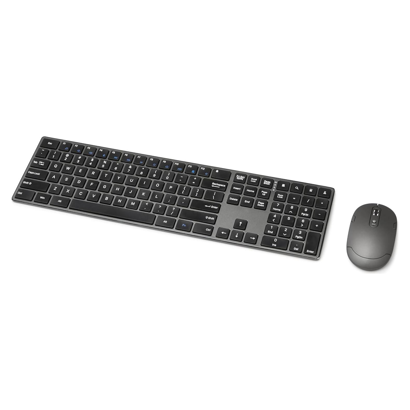 Combo Teclado y Ratón Inalámbrico Amazon Basics Recargable Negro