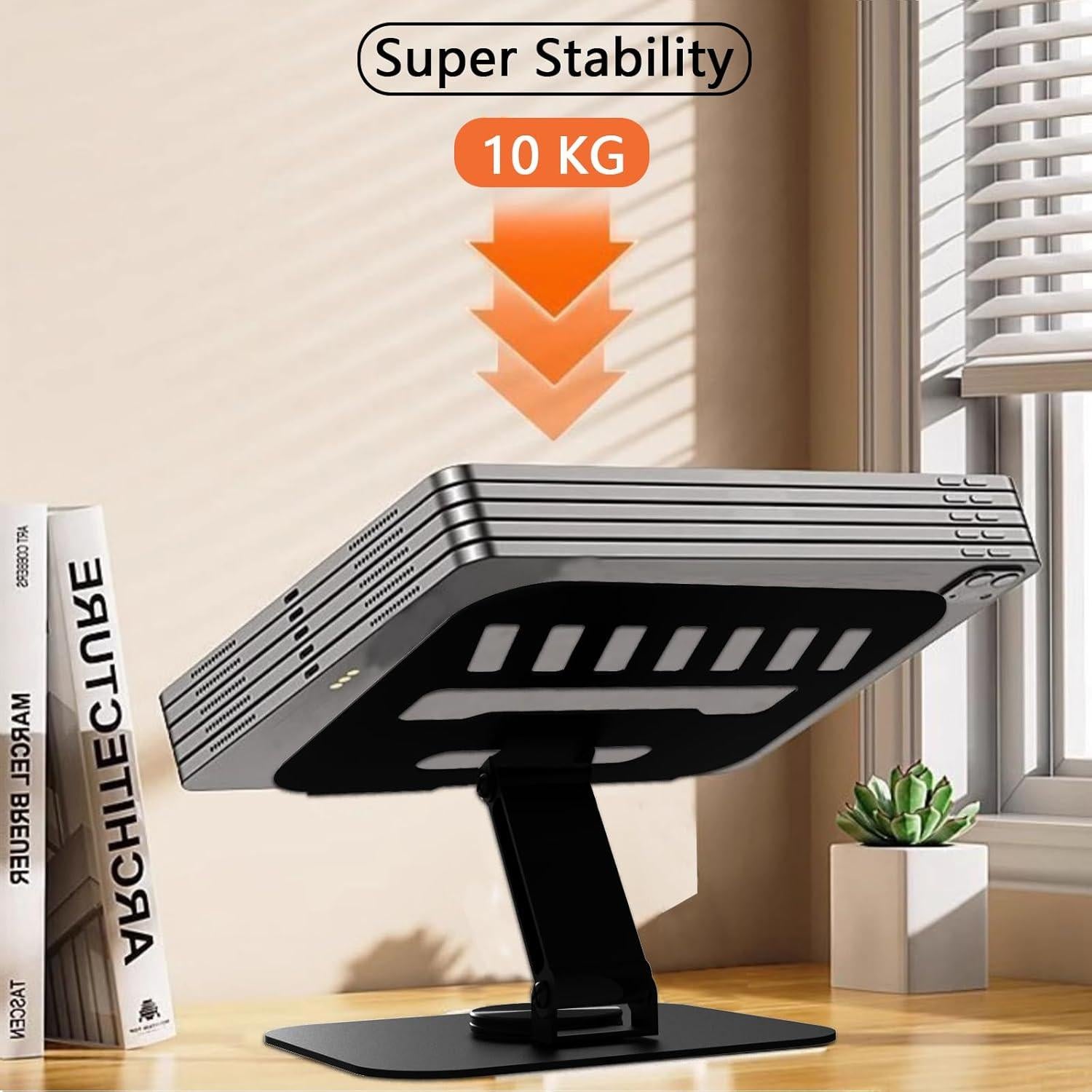 Soporte de Tableta Ajustable TAPMEI 360° Metal Negro 10-40 cm