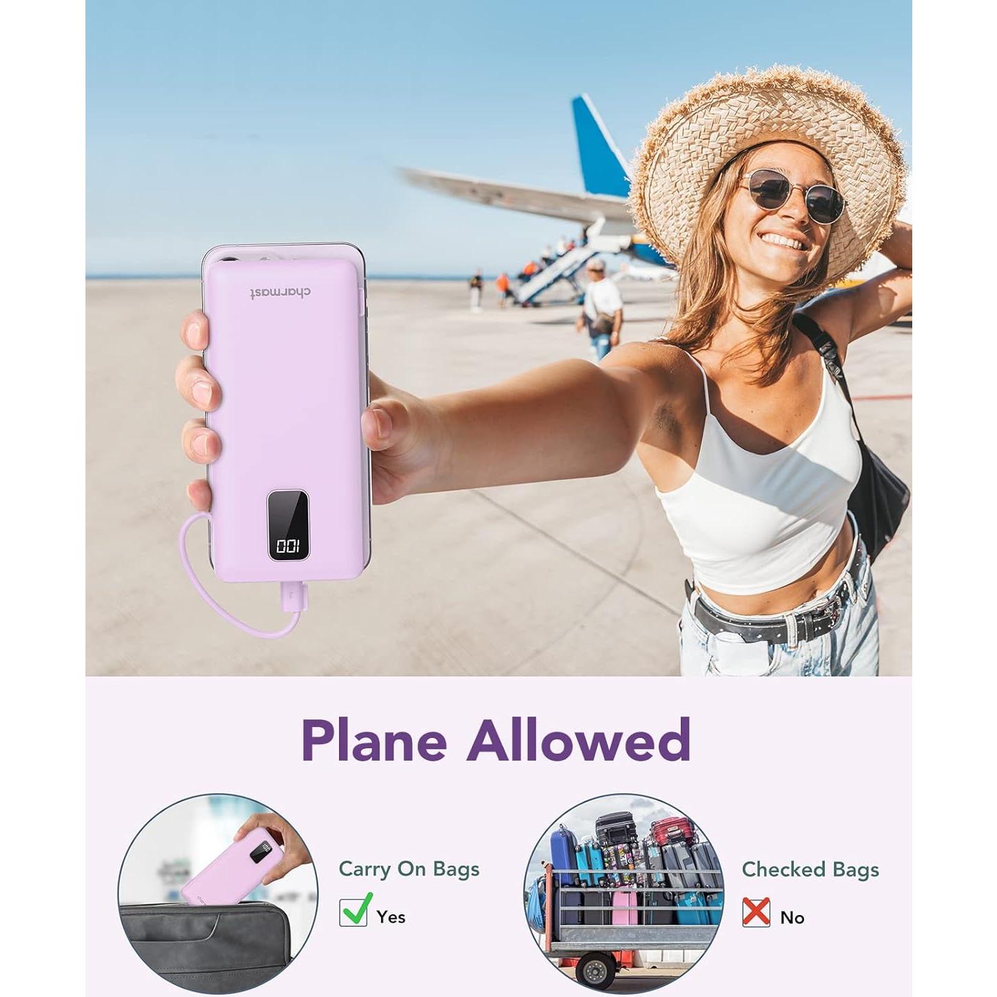 Cargador Portátil Charmast 10000mAh con Cables Integrados