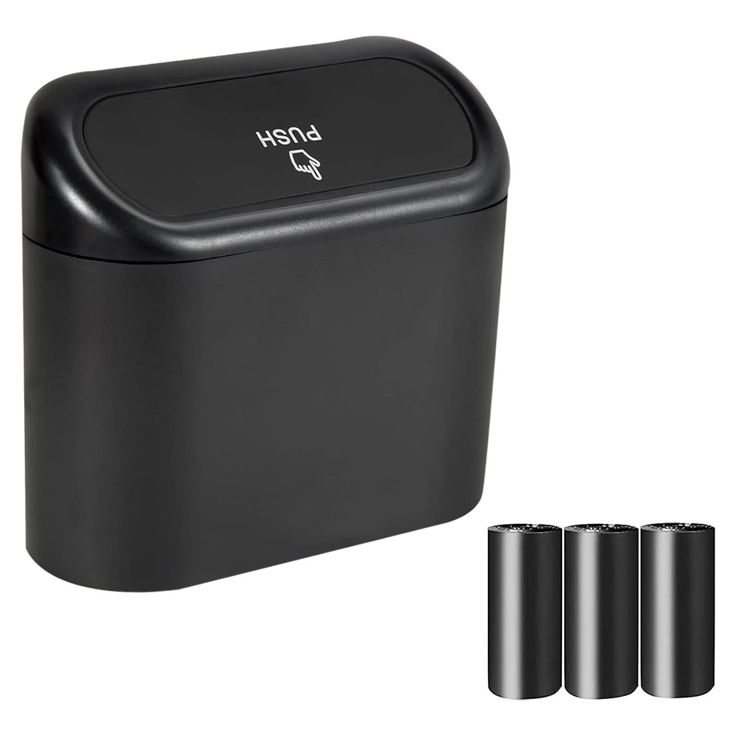 2 Mini Basureros de Auto EnthuLove con 150 Bolsas de Basura