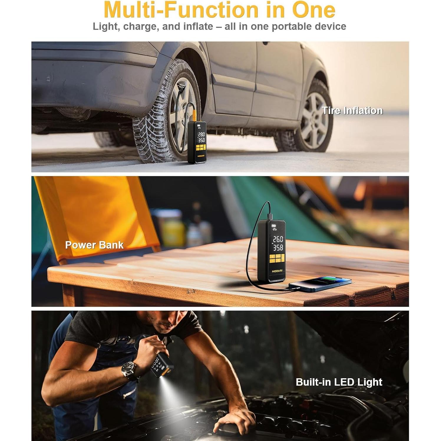 Compresor de Aire Portátil Modari AP002 160 PSI Inalámbrico