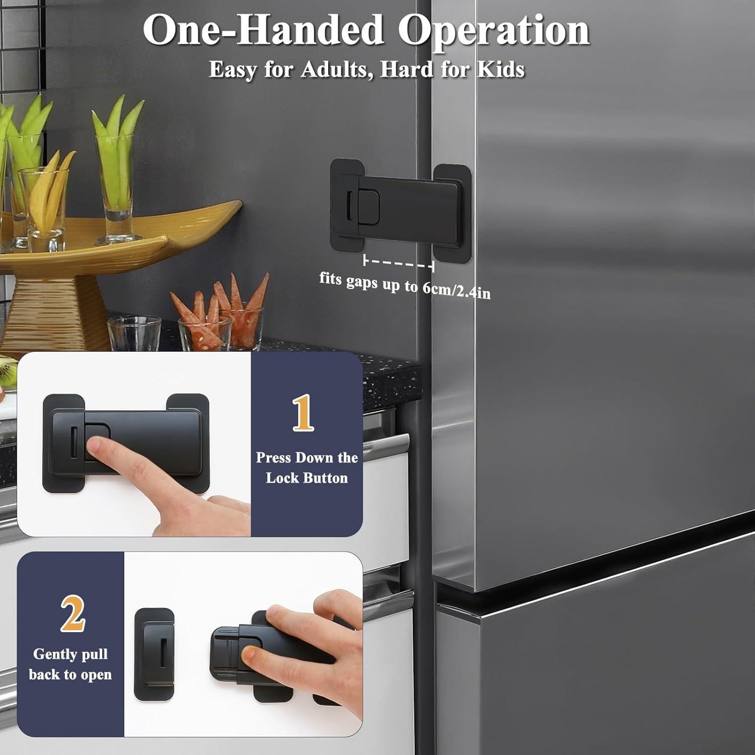 Candado de Seguridad para Refrigerador Uhimooi Negro 1 Unidad