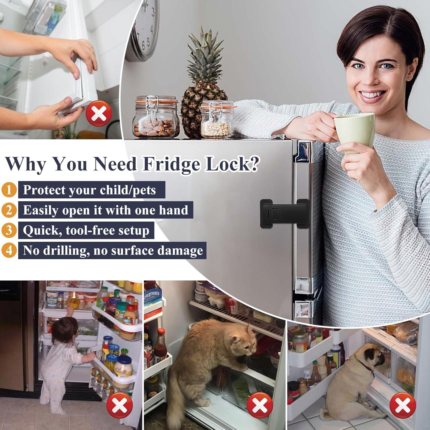 Candado de Seguridad para Refrigerador Uhimooi Negro 1 Unidad