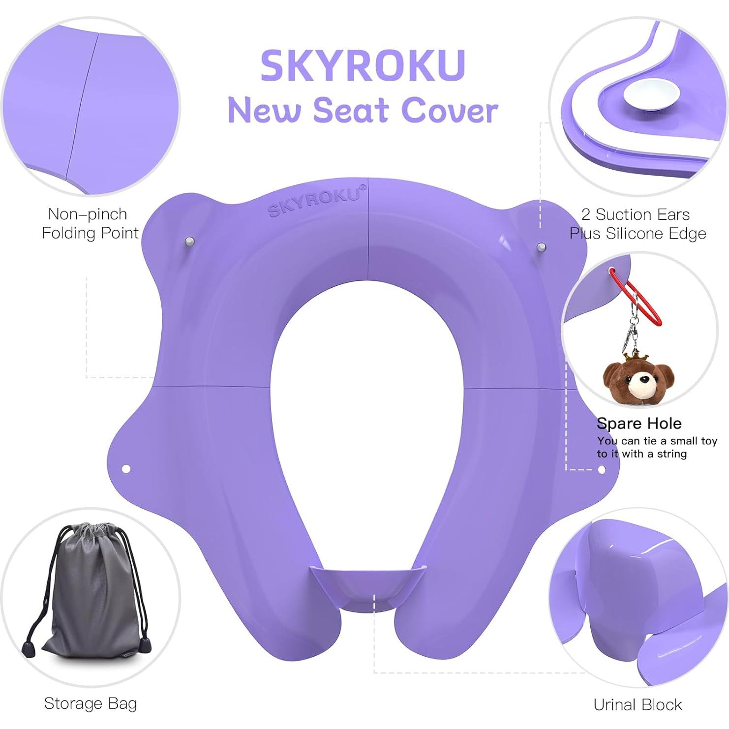 Asiento de Inodoro Plegable SKYROKU para Niños 2-6 Años