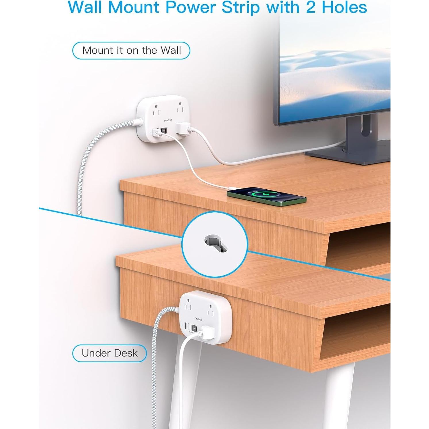 Regleta de Viaje One Beat 1 pie con 4 Puertos USB C y A