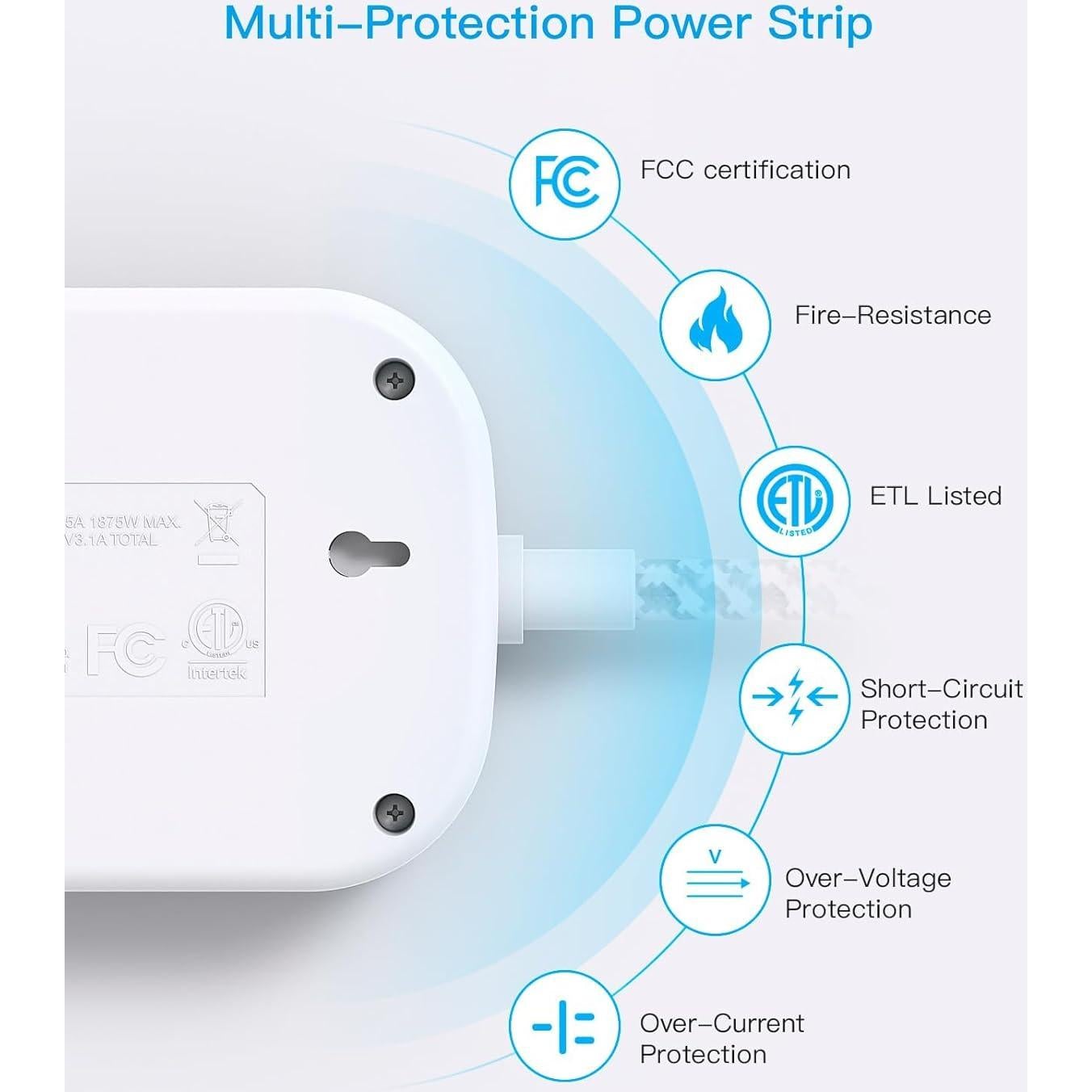 Regleta de Viaje One Beat 1 pie con 4 Puertos USB C y A