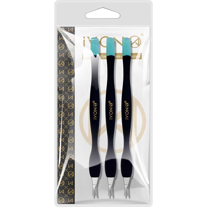 Empujador de Cutículas IVON 3 Pack Punta Goma Suave