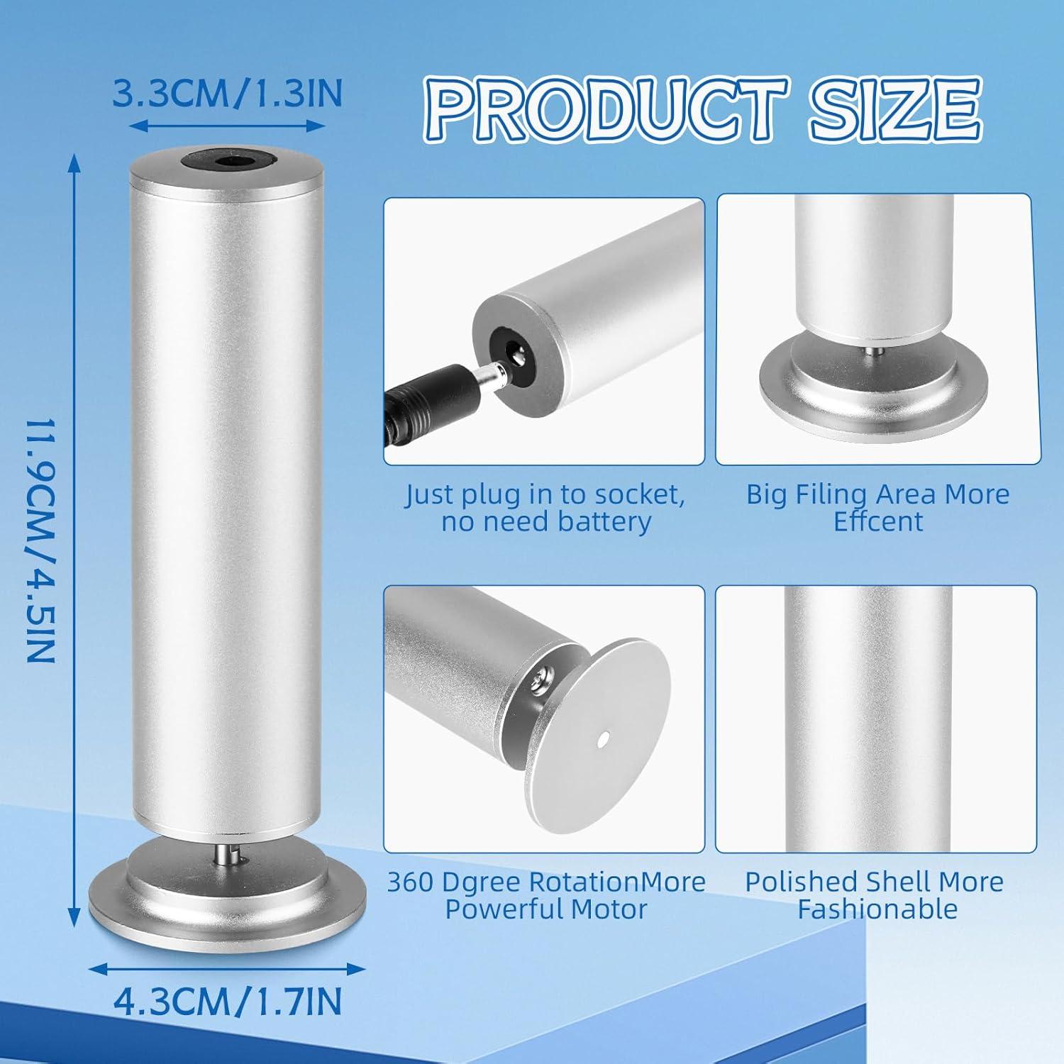 Removedor de Callos Eléctrico Dermave con 60 Discos - Plata