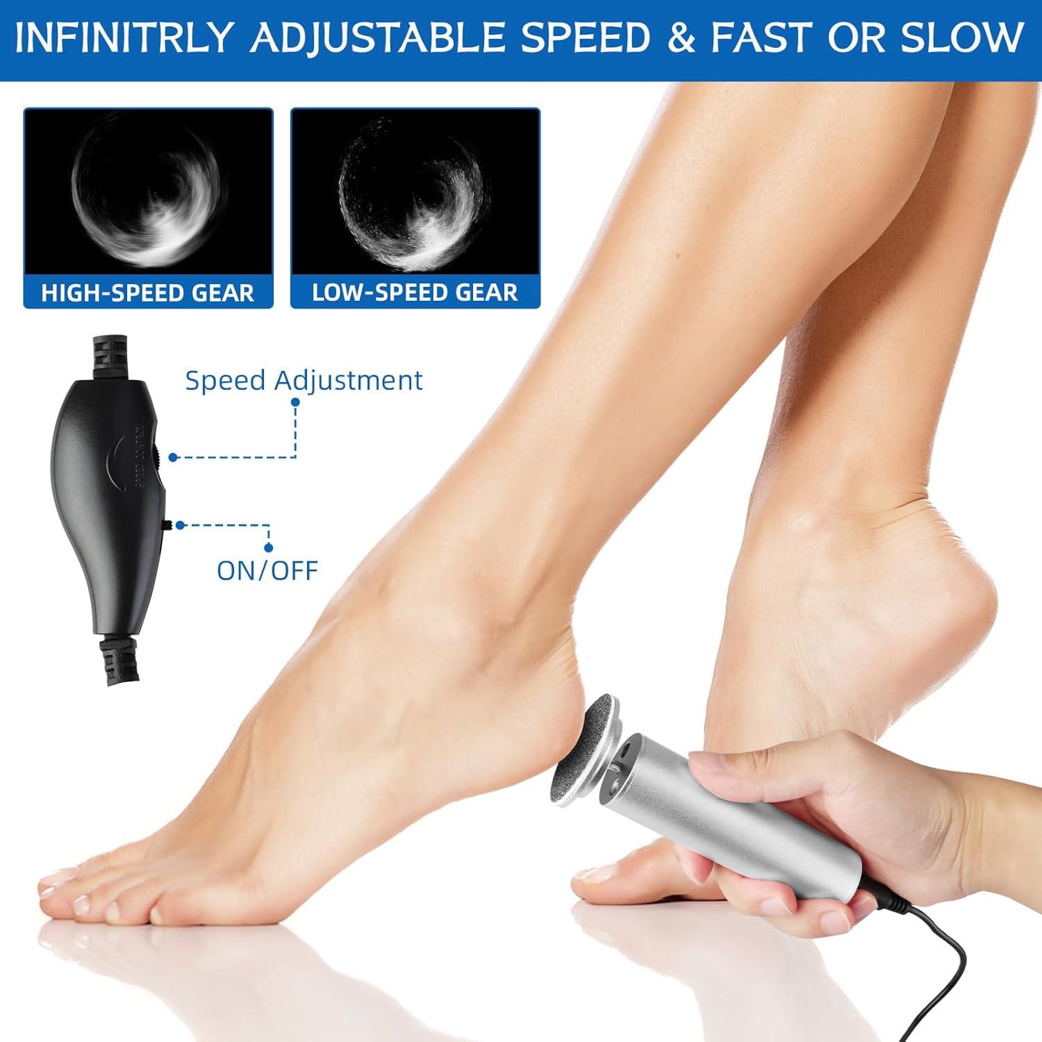 Removedor de Callos Eléctrico Dermave con 60 Discos - Plata