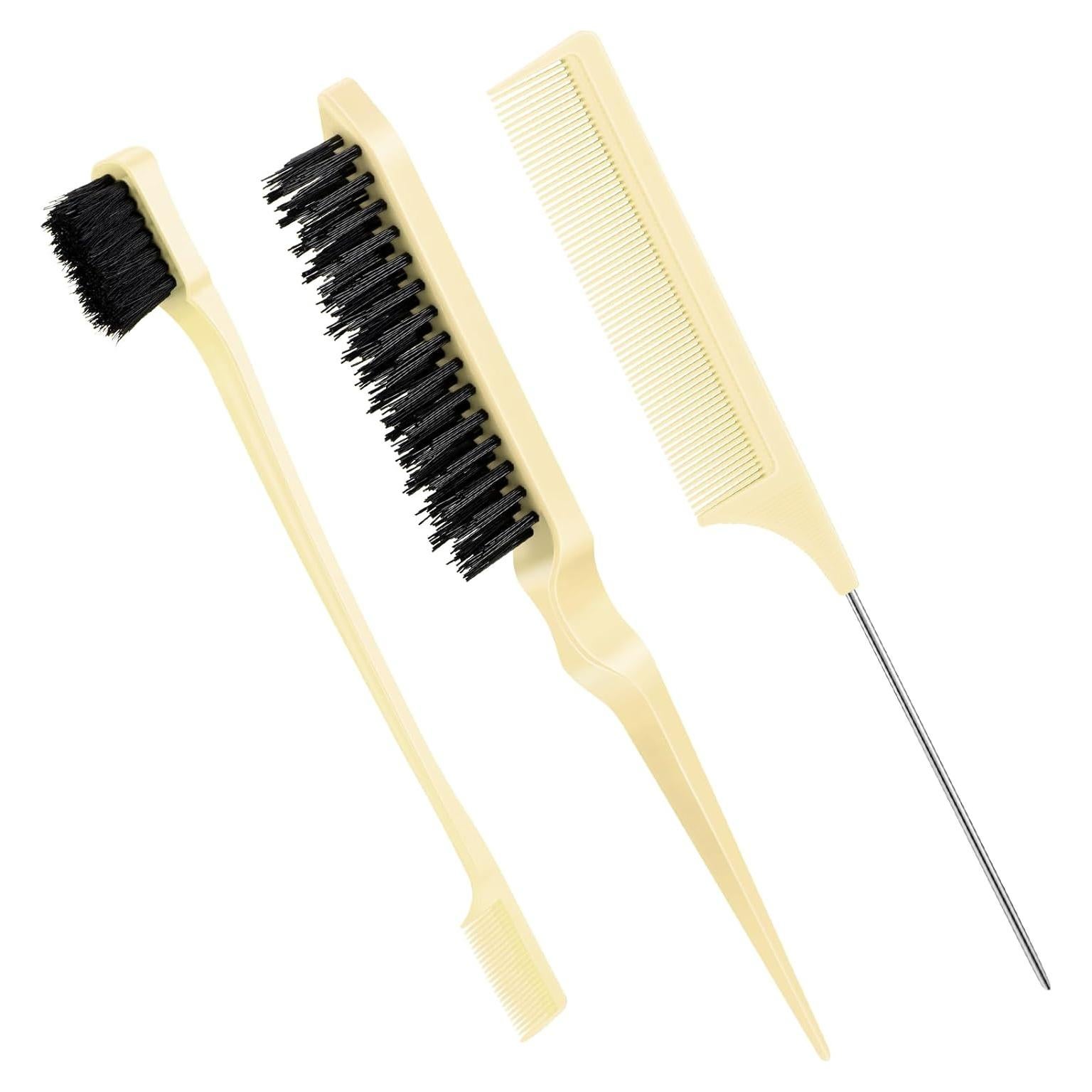 Set de Cepillos y Peines para Cabello Geiserailie 3 Pcs Beige