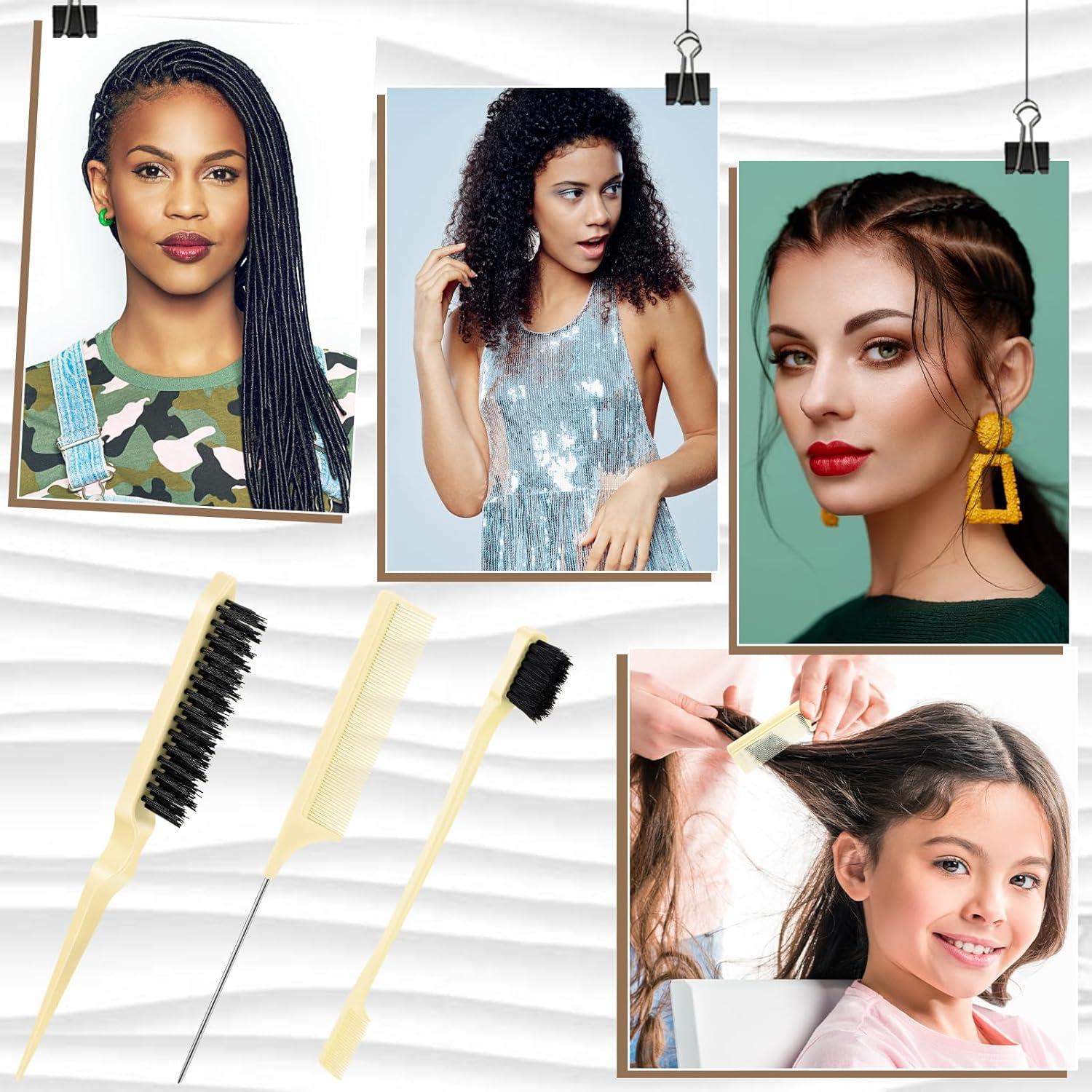 Set de Cepillos y Peines para Cabello Geiserailie 3 Pcs Beige