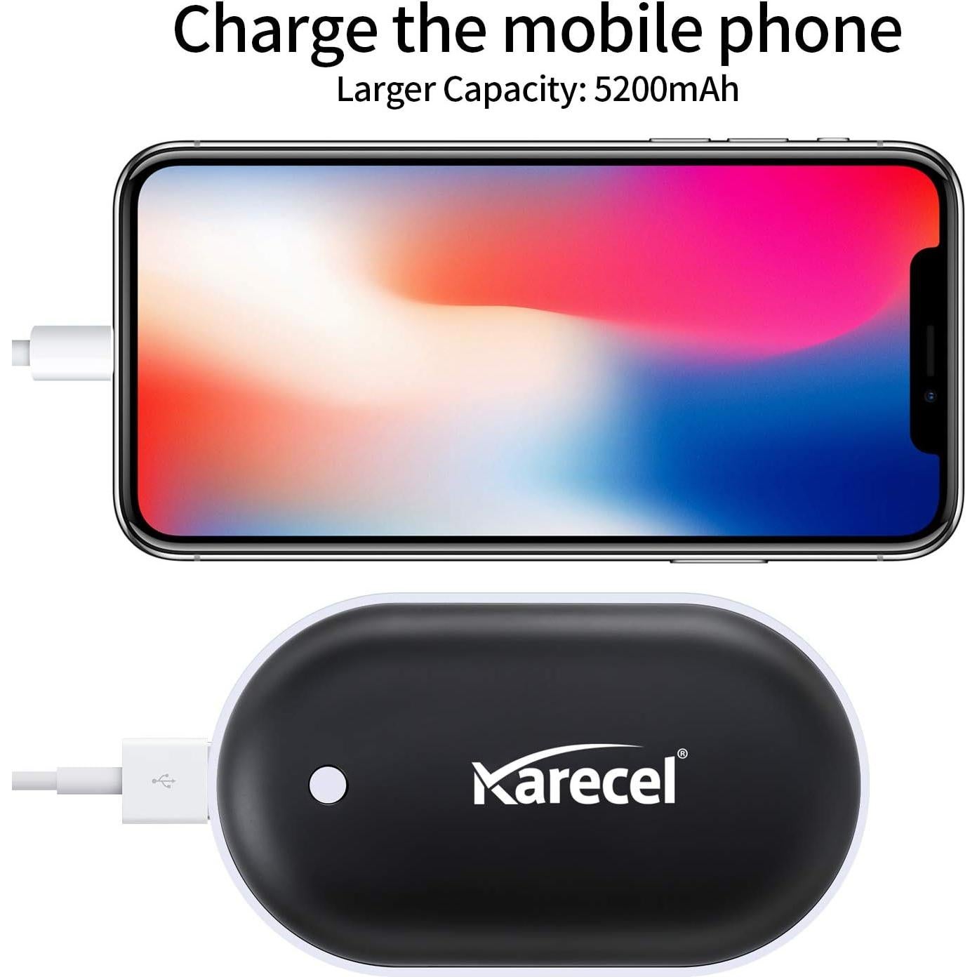 Calentador de Manos Recargable Karecel 5200mAh Doble Cara