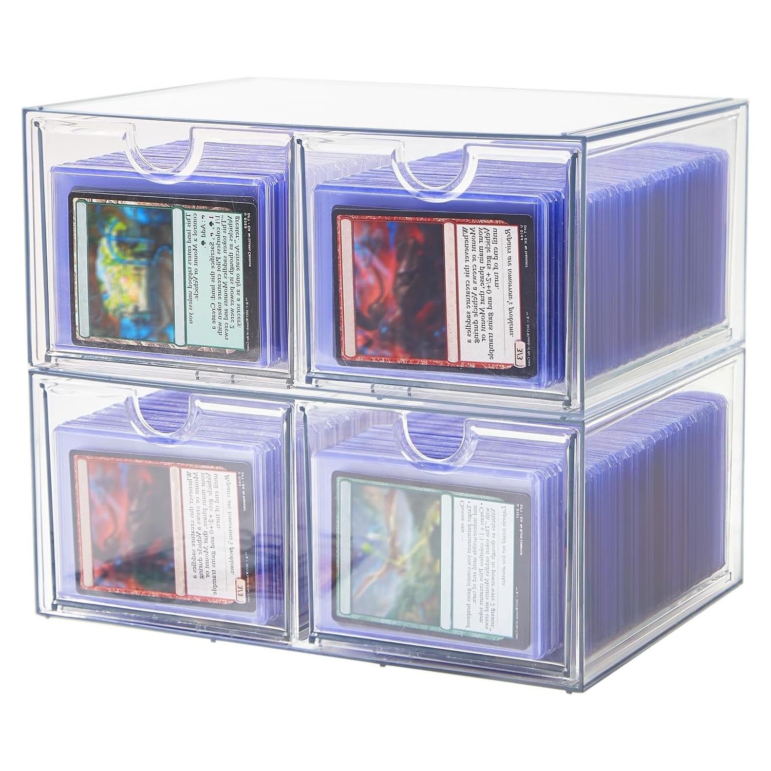 Caja de Almacenamiento DEEIF para Cartas 4 Cajones Toploader