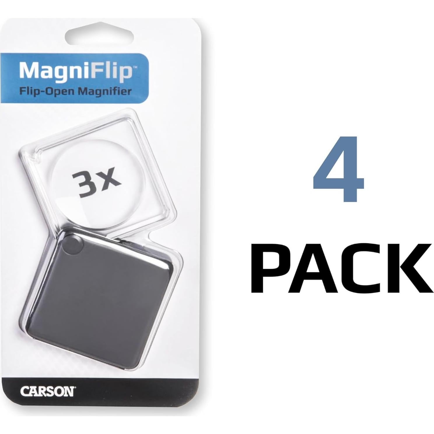 Lupa de Bolsillo Abatible Carson MagniFlip 3x - Set de 4
