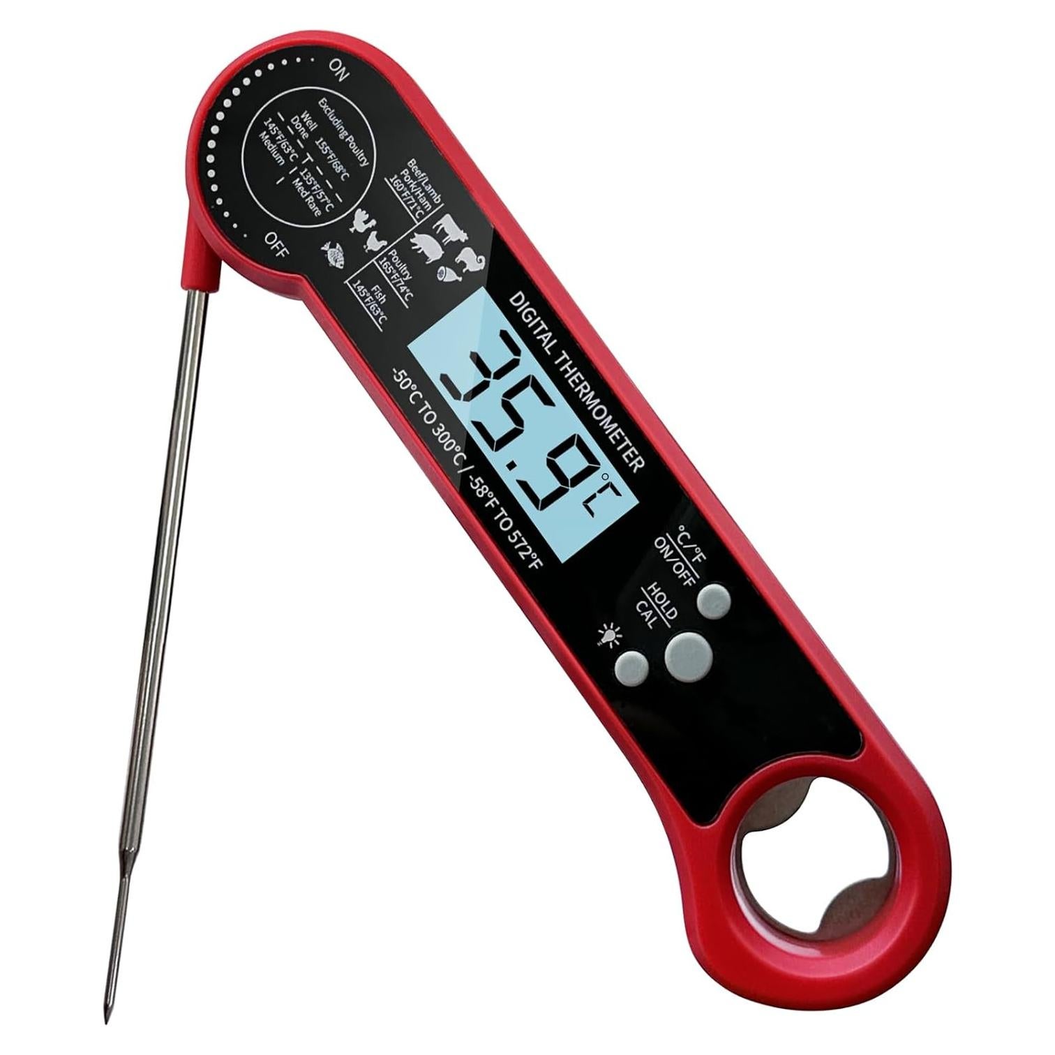 Termómetro Digital de Carne GOZOPO - Instantáneo, Impermeable, Rápido y Preciso