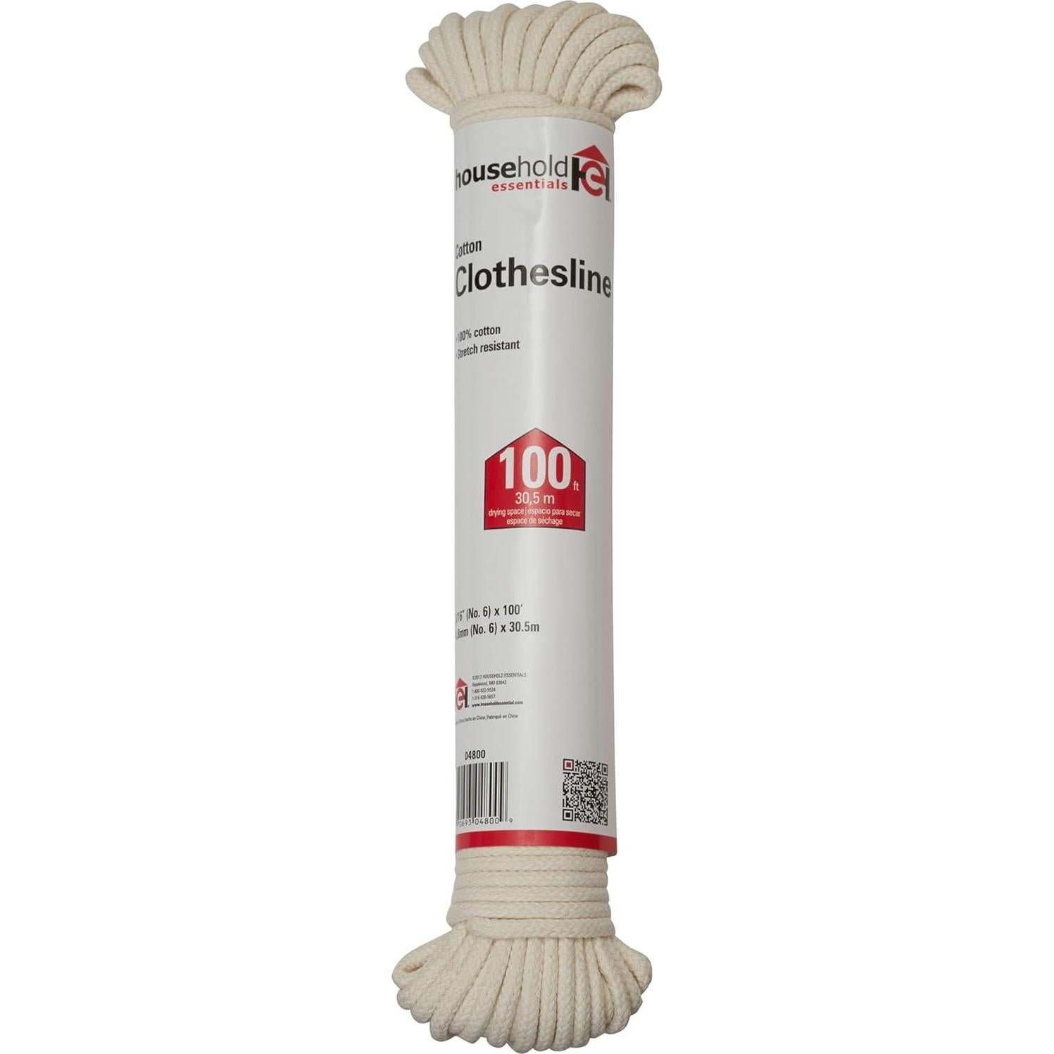 Cuerda de Ropa de Algodón Esenciales para el Hogar 30.48 m