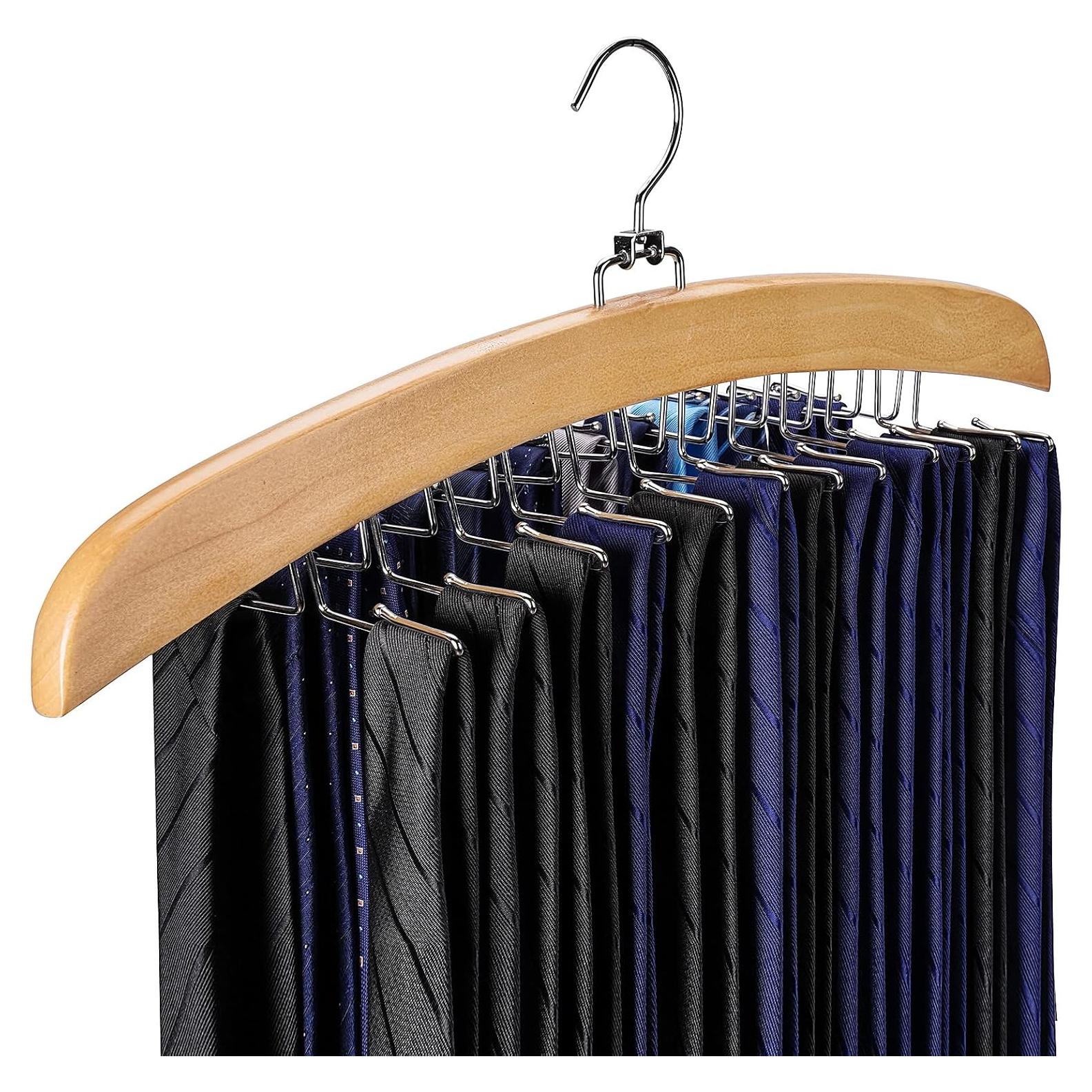 Perchero de Corbatas Ulimart 24 Ganchos Rotativo 360° Natural