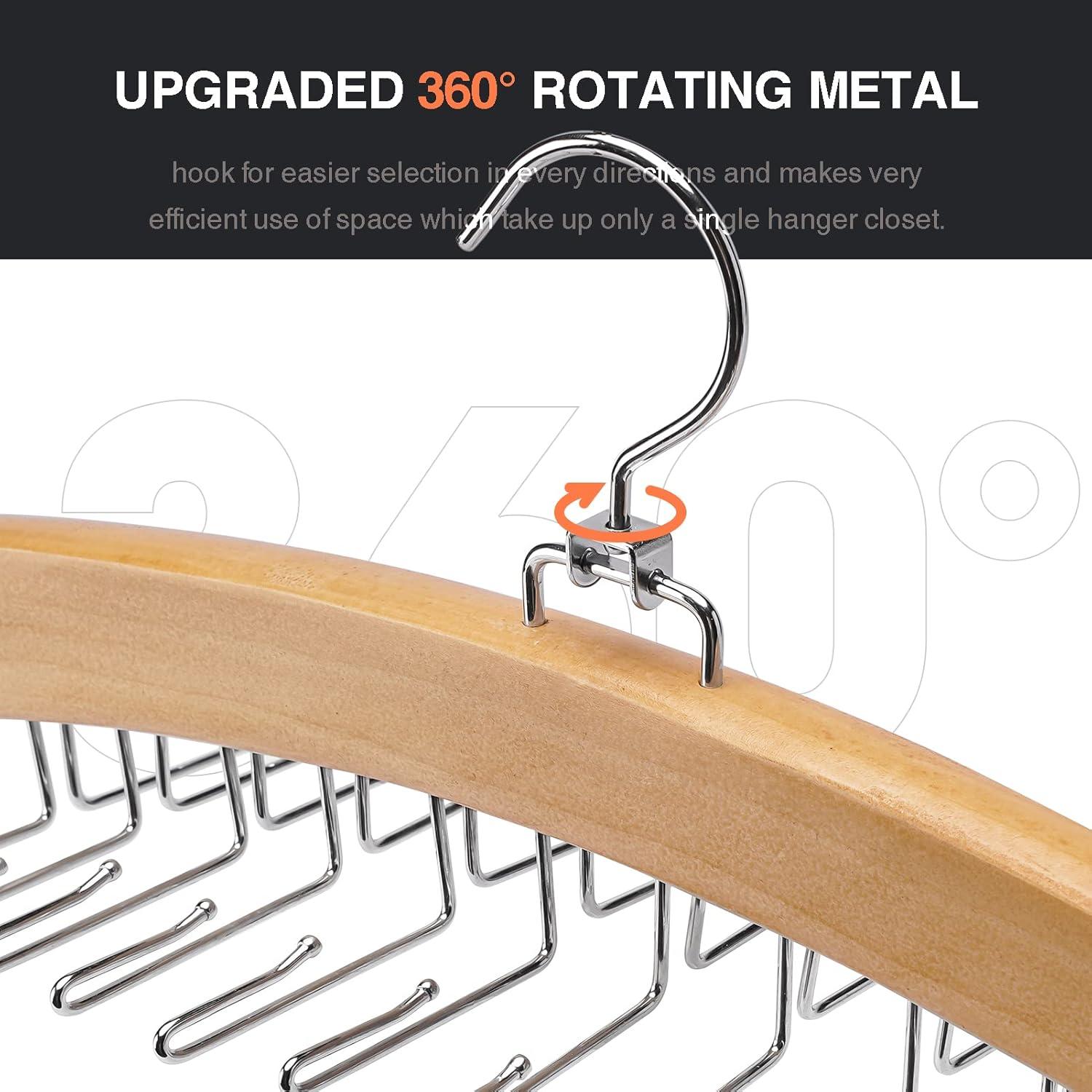 Perchero de Corbatas Ulimart 24 Ganchos Rotativo 360° Natural