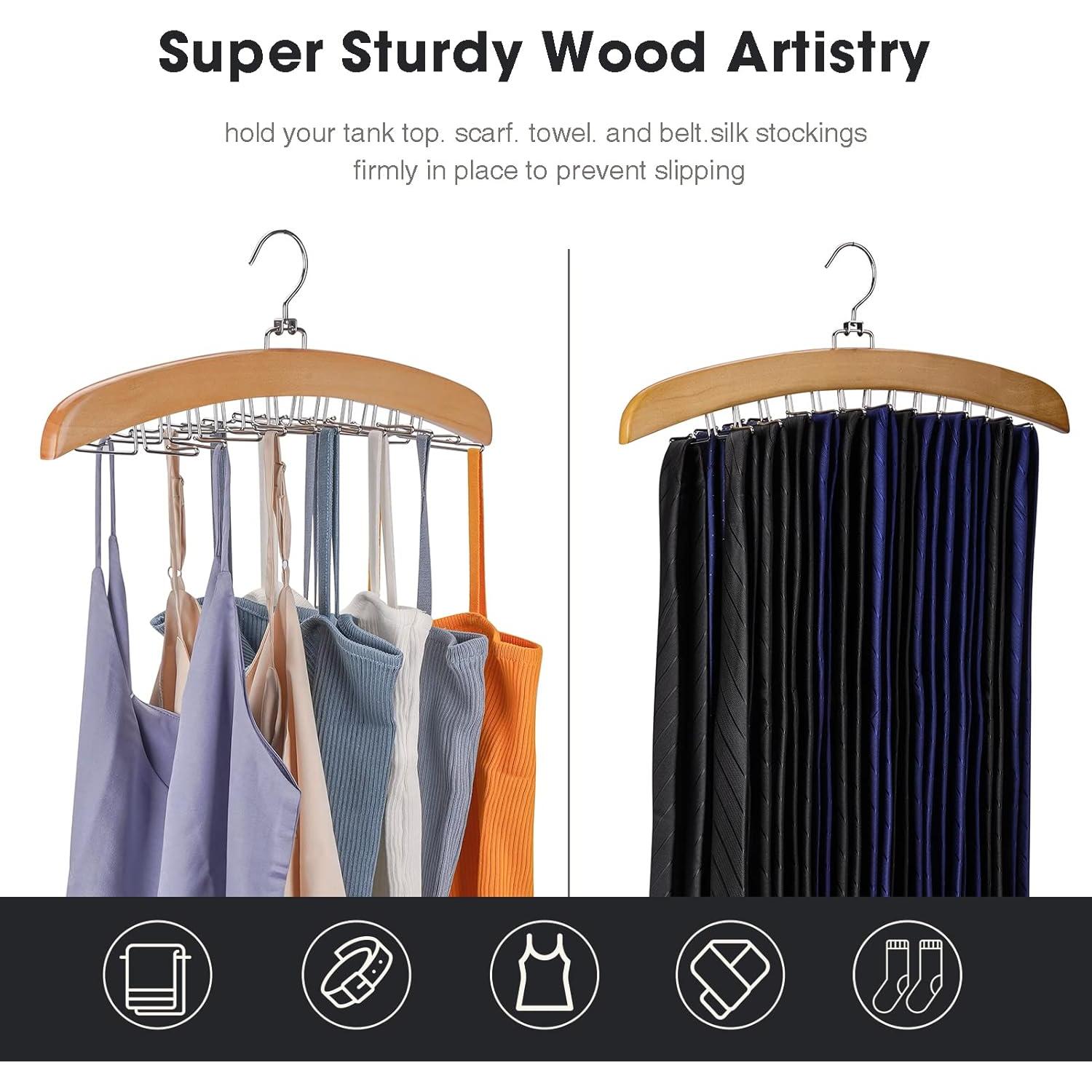 Perchero de Corbatas Ulimart 24 Ganchos Rotativo 360° Natural