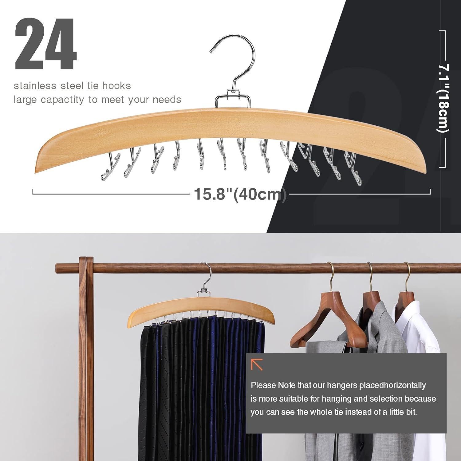 Perchero de Corbatas Ulimart 24 Ganchos Rotativo 360° Natural