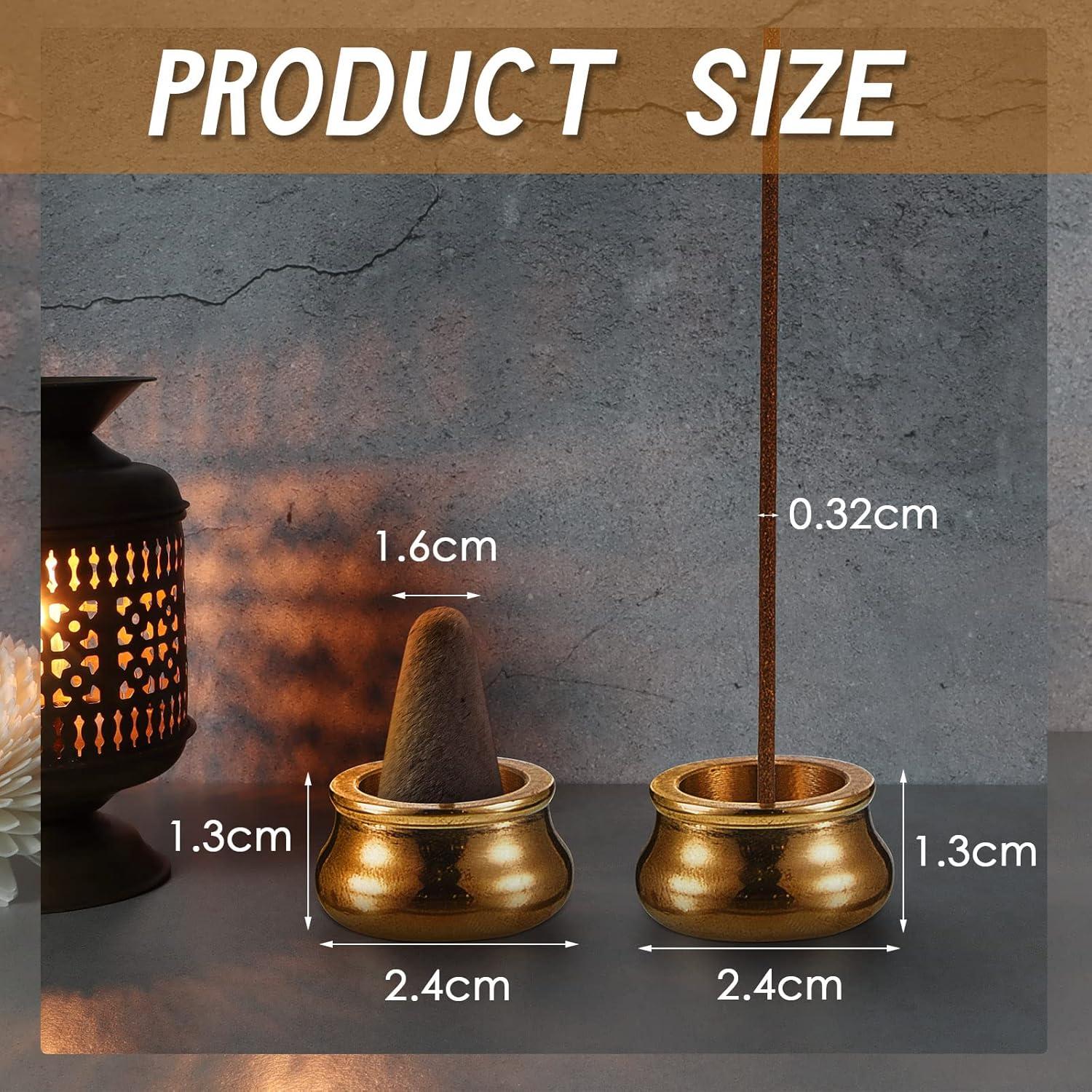 Soporte para Incienso Dorado Suclain - 6 Pcs Latón 2.4 cm