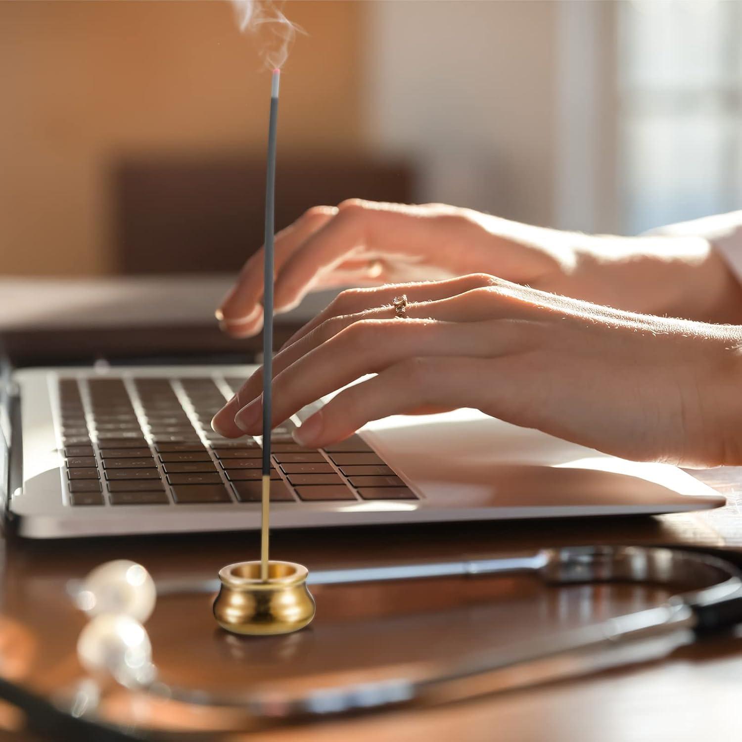 Soporte para Incienso Dorado Suclain - 6 Pcs Latón 2.4 cm