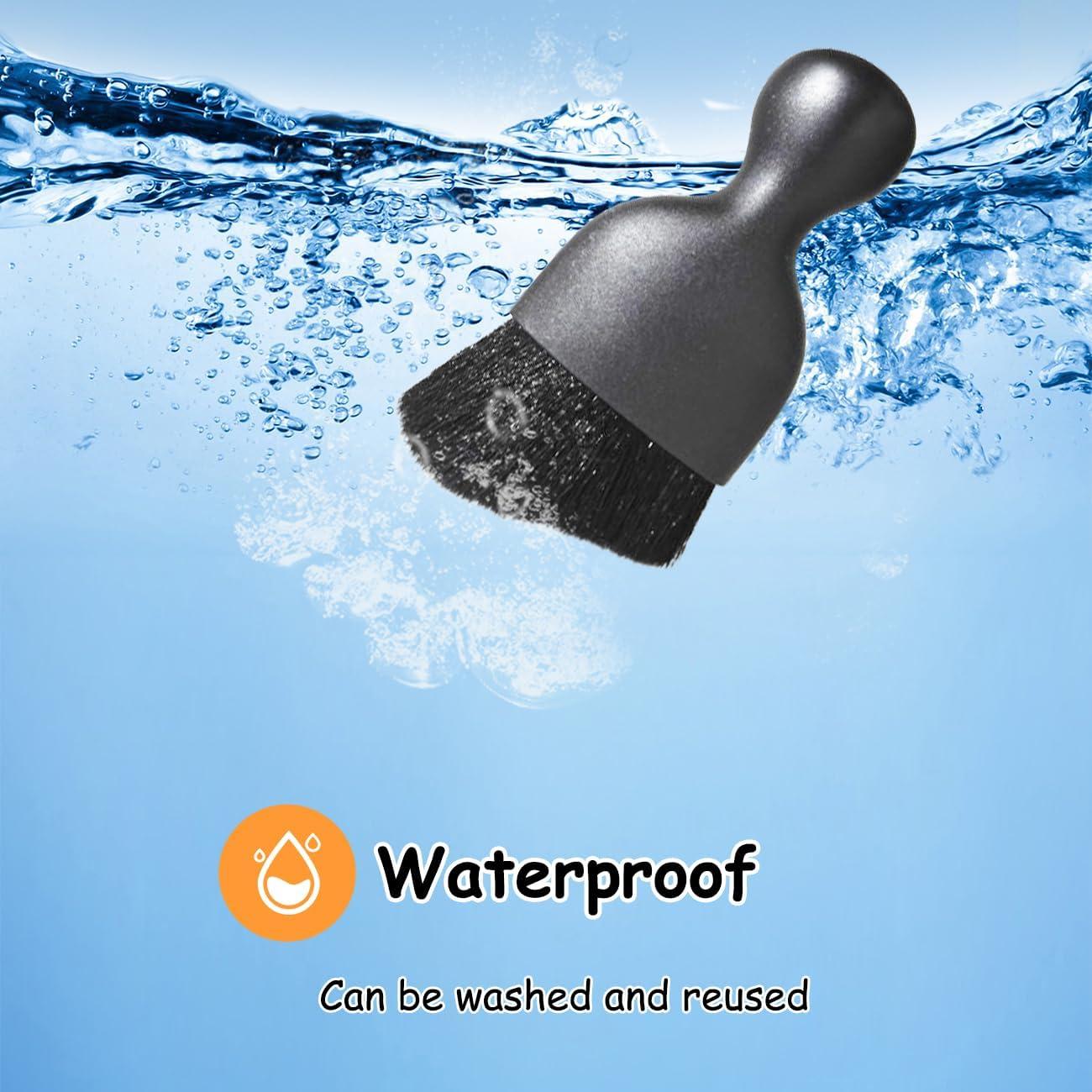 Cepillo de Detalle para Auto LCWYORH 2PCS Cerdas Suaves Negro