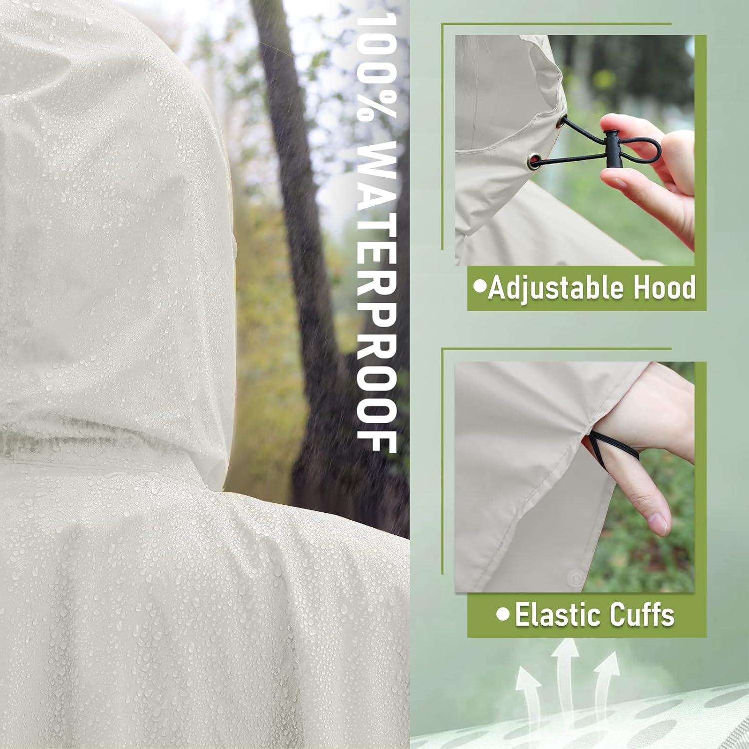 Poncho de Lluvia Unisex SaphiRose con Capucha y Bolsillos