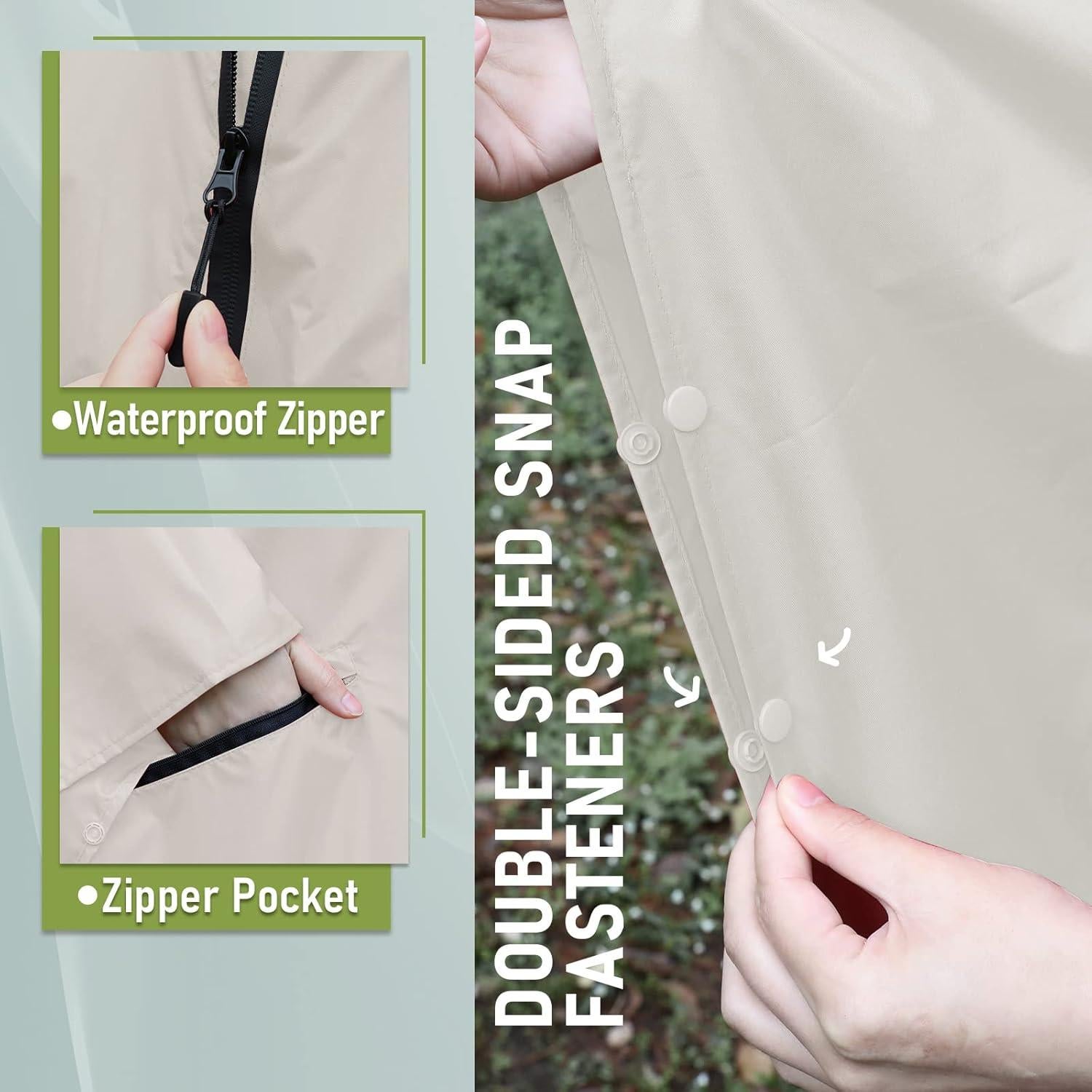 Poncho de Lluvia Unisex SaphiRose con Capucha y Bolsillos