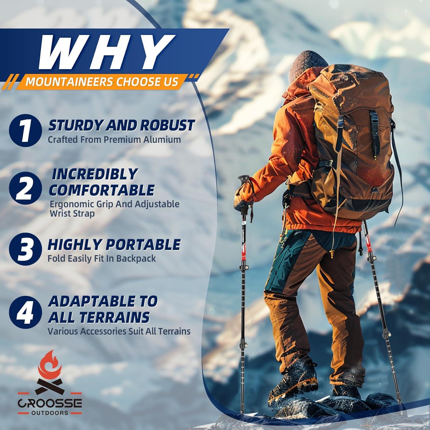 Bastones de Senderismo Plegables Croosseoutdoors 2 Unidades